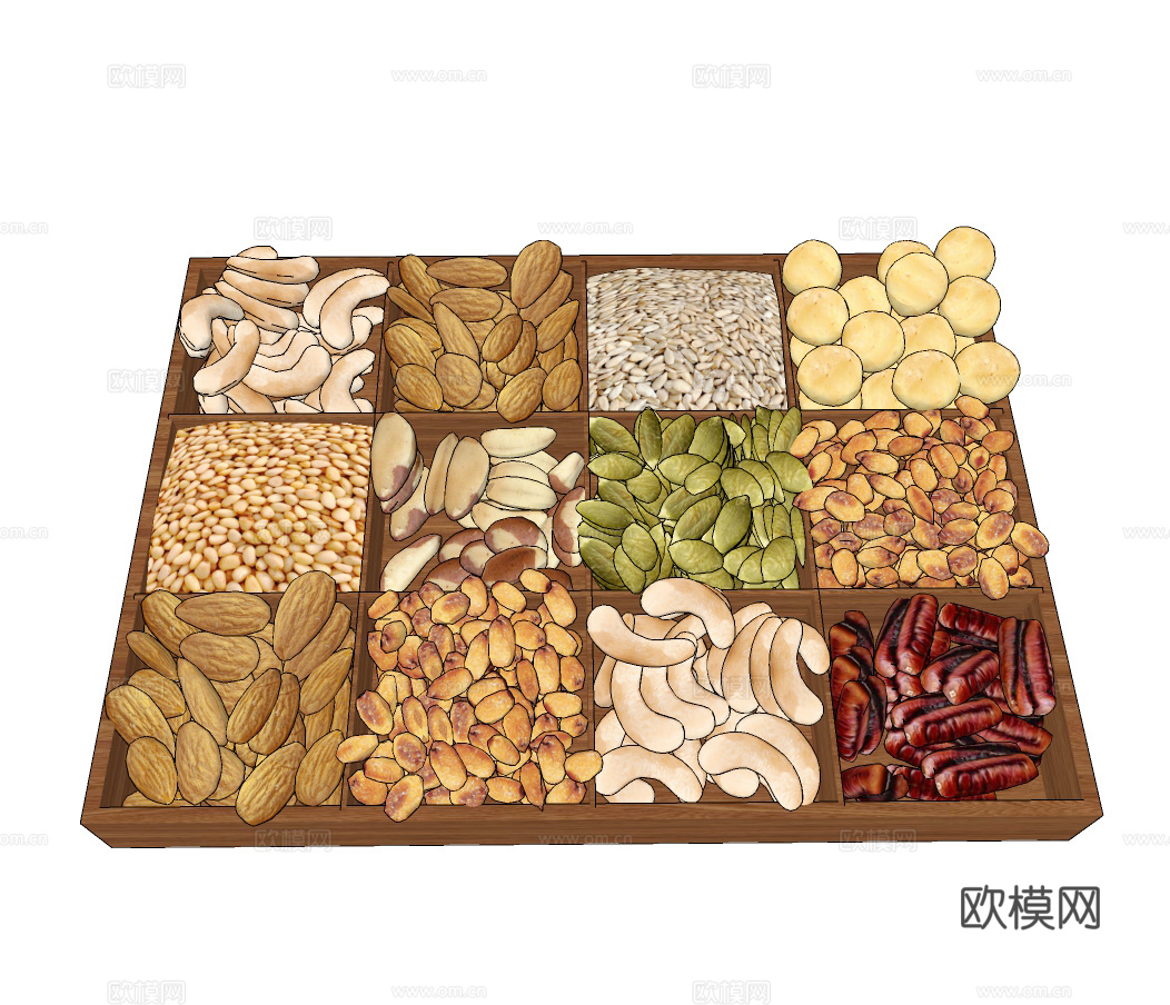 现代坚果零食食品su模型下载
