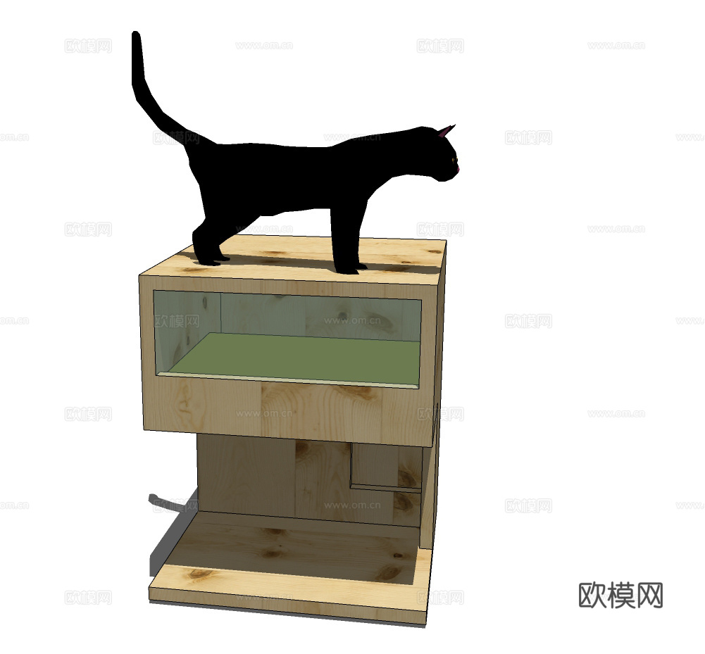 现代猫舍宠物猫su模型下载