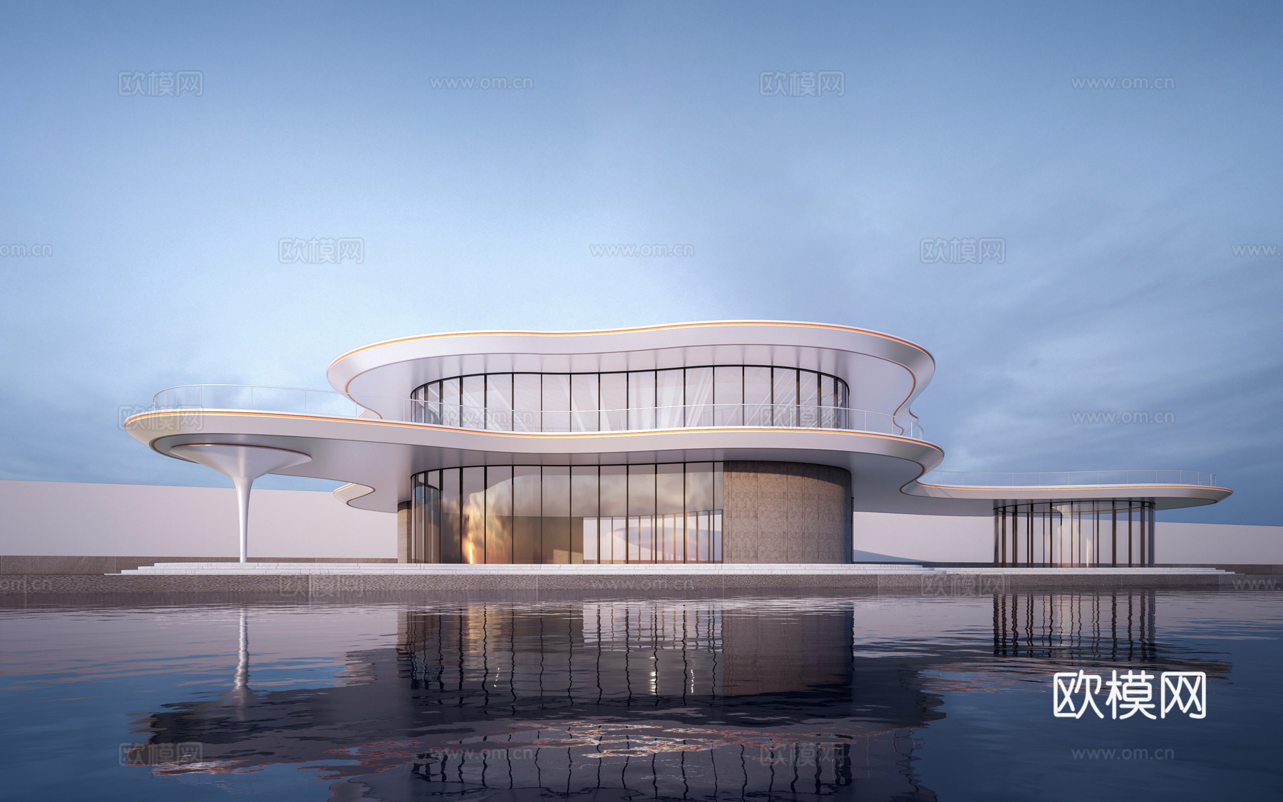 现代驿站建筑 小型公共建筑 公园建筑 商店建筑su模型