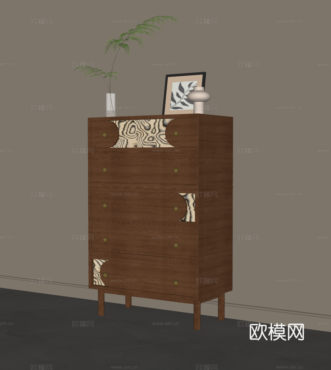 法式中古玄关柜 边柜 斗柜su模型