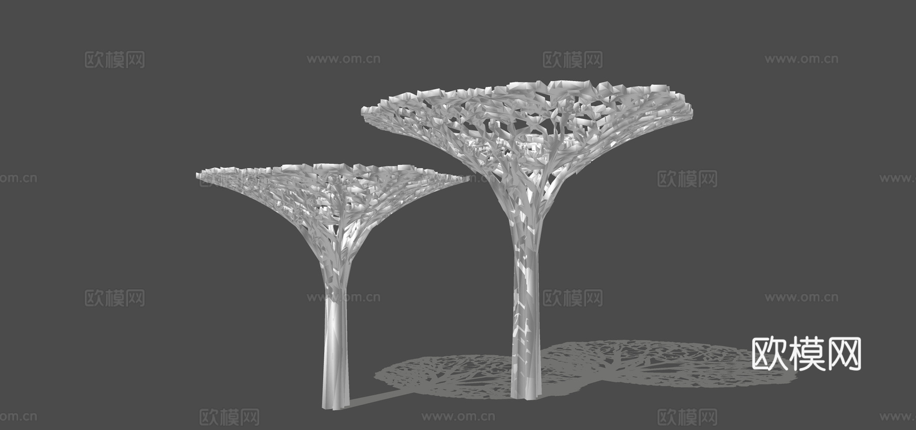 现代金属镂空花型雕塑小品su模型下载