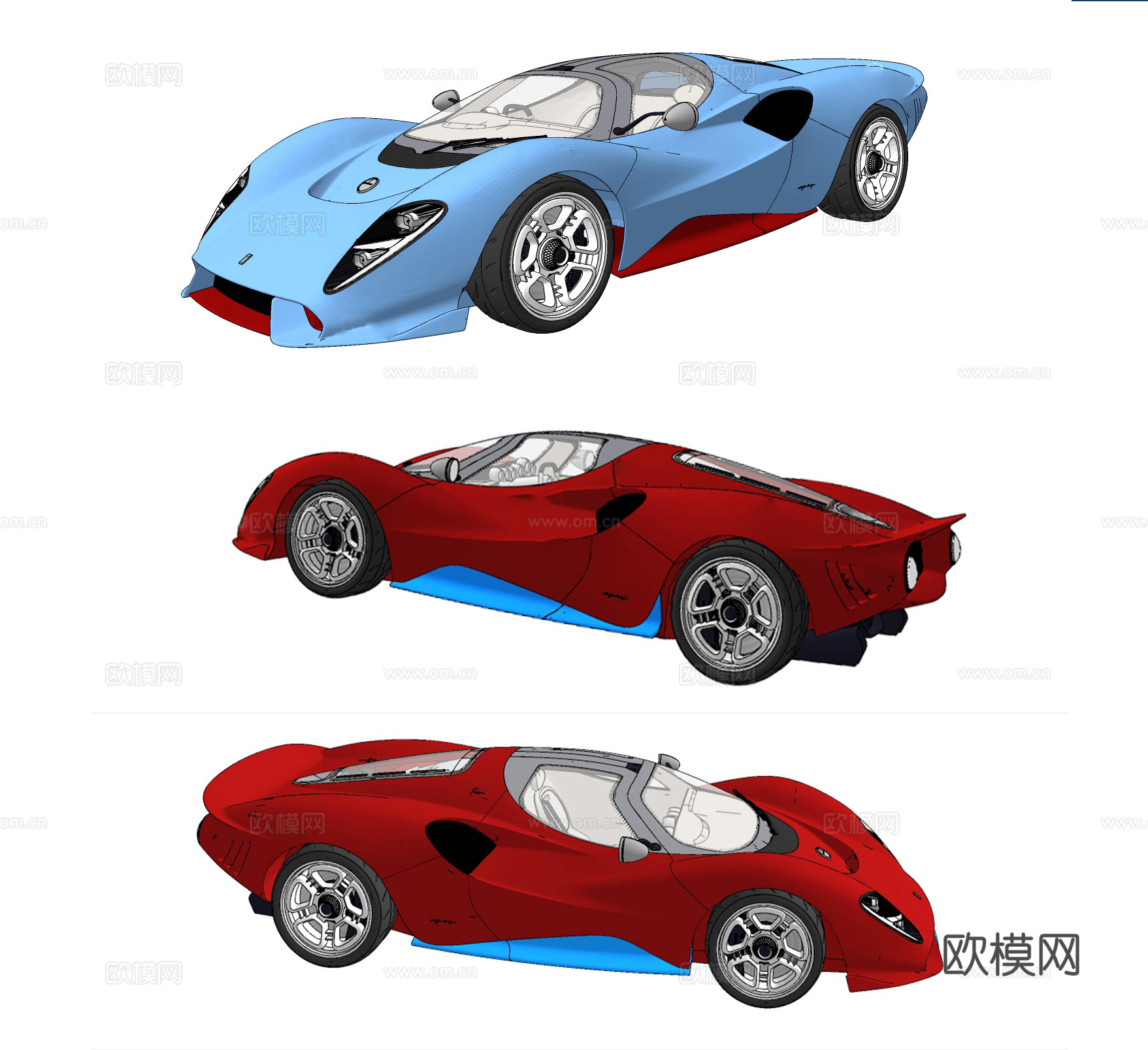 现代跑车汽车su模型下载