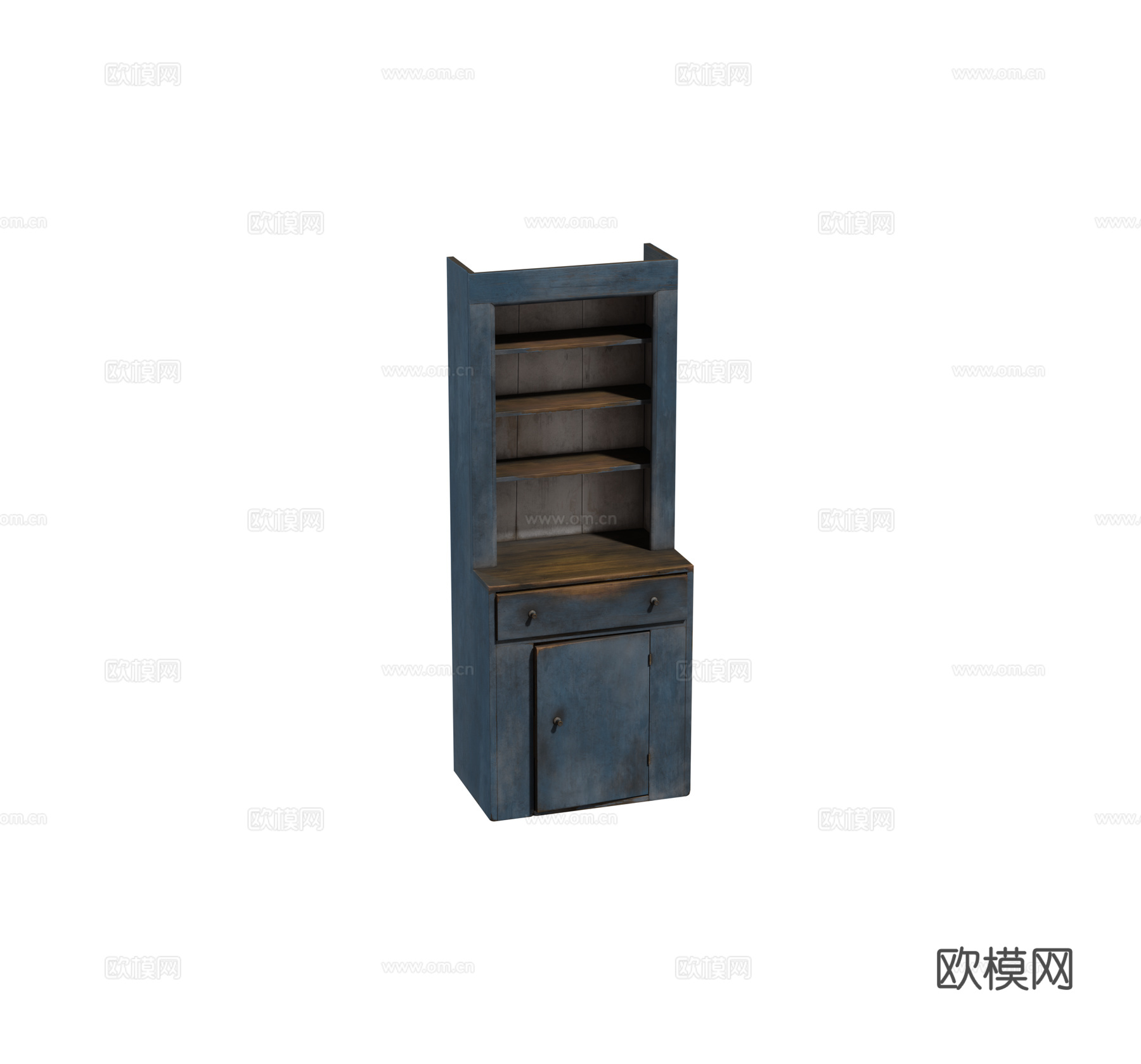 复古木柜 储物柜 收纳柜 彩绘木柜 酒柜组合3d模型