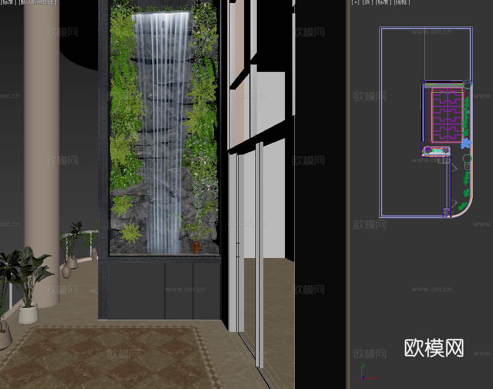 高档鱼缸造景3d模型