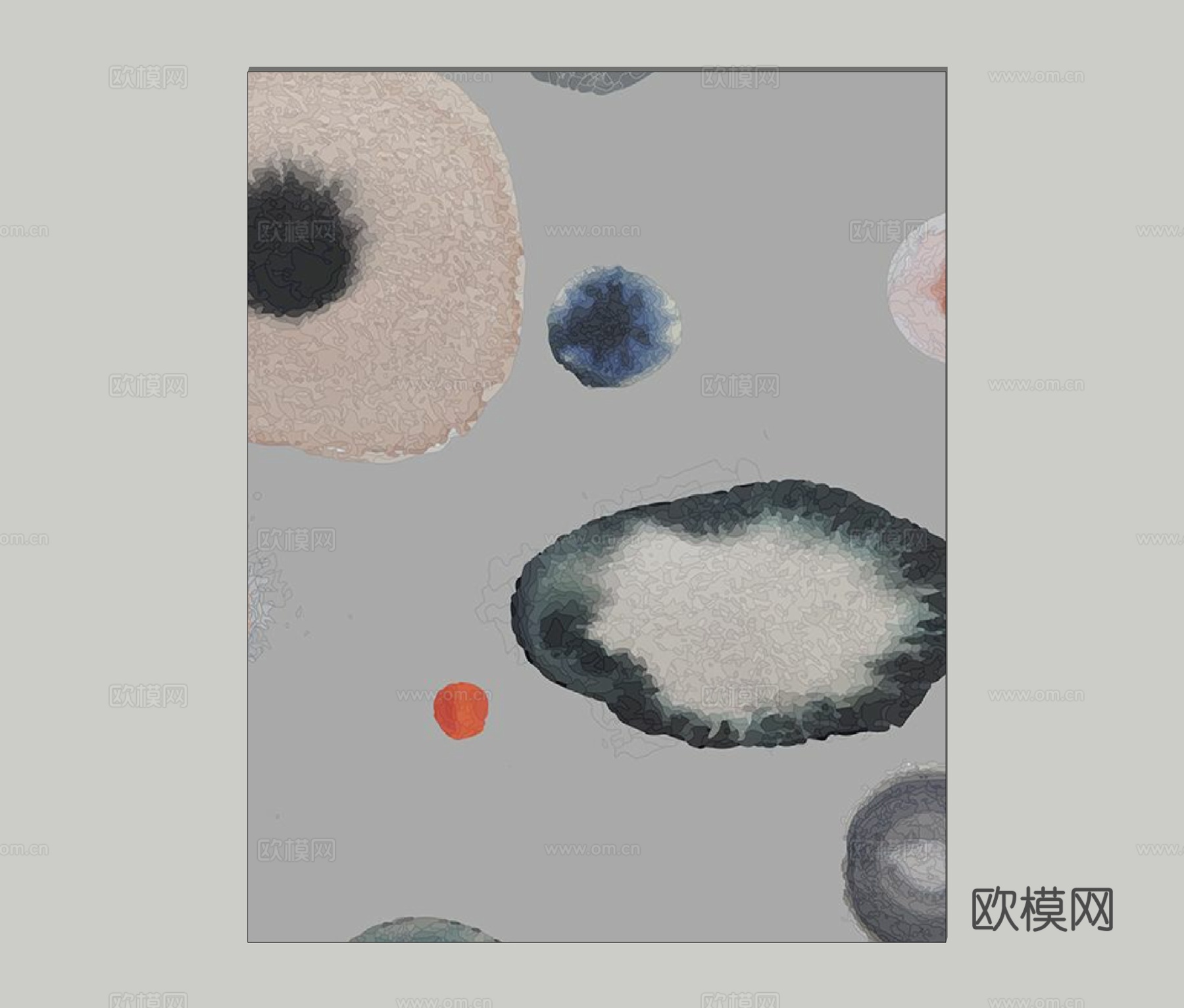 现代艺术地毯su模型下载