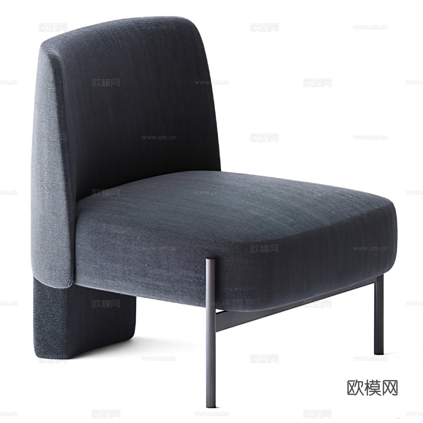 现代布艺休闲椅su模型下载