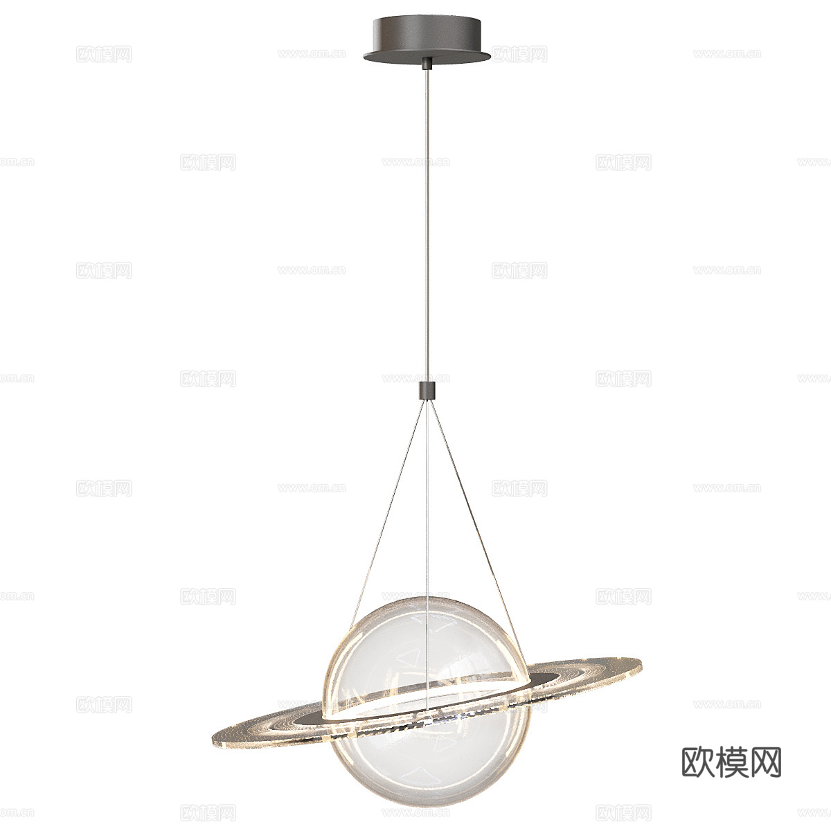 现代轻奢极简宇宙装饰玻璃吊灯3d模型