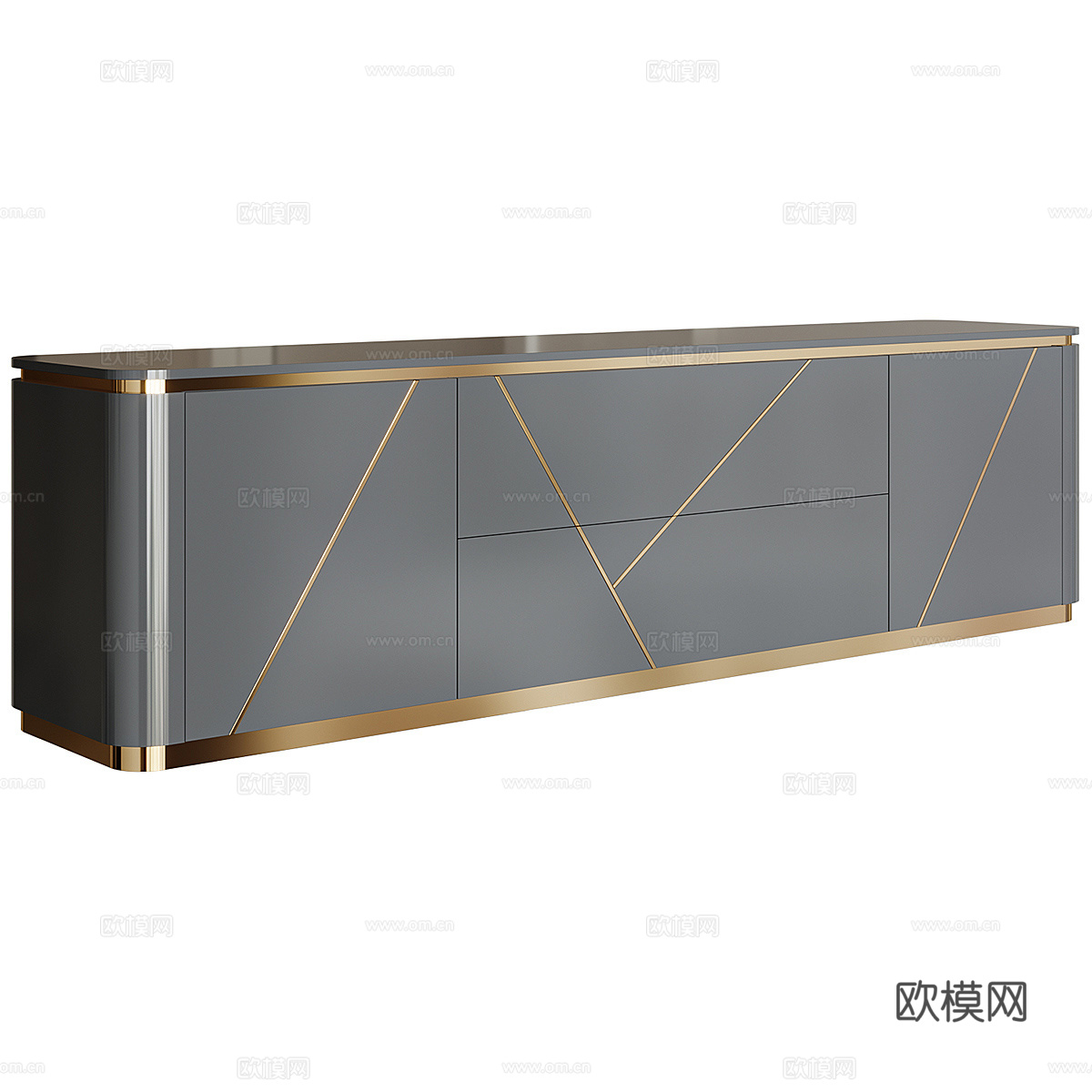现代意式轻奢电视柜3d模型