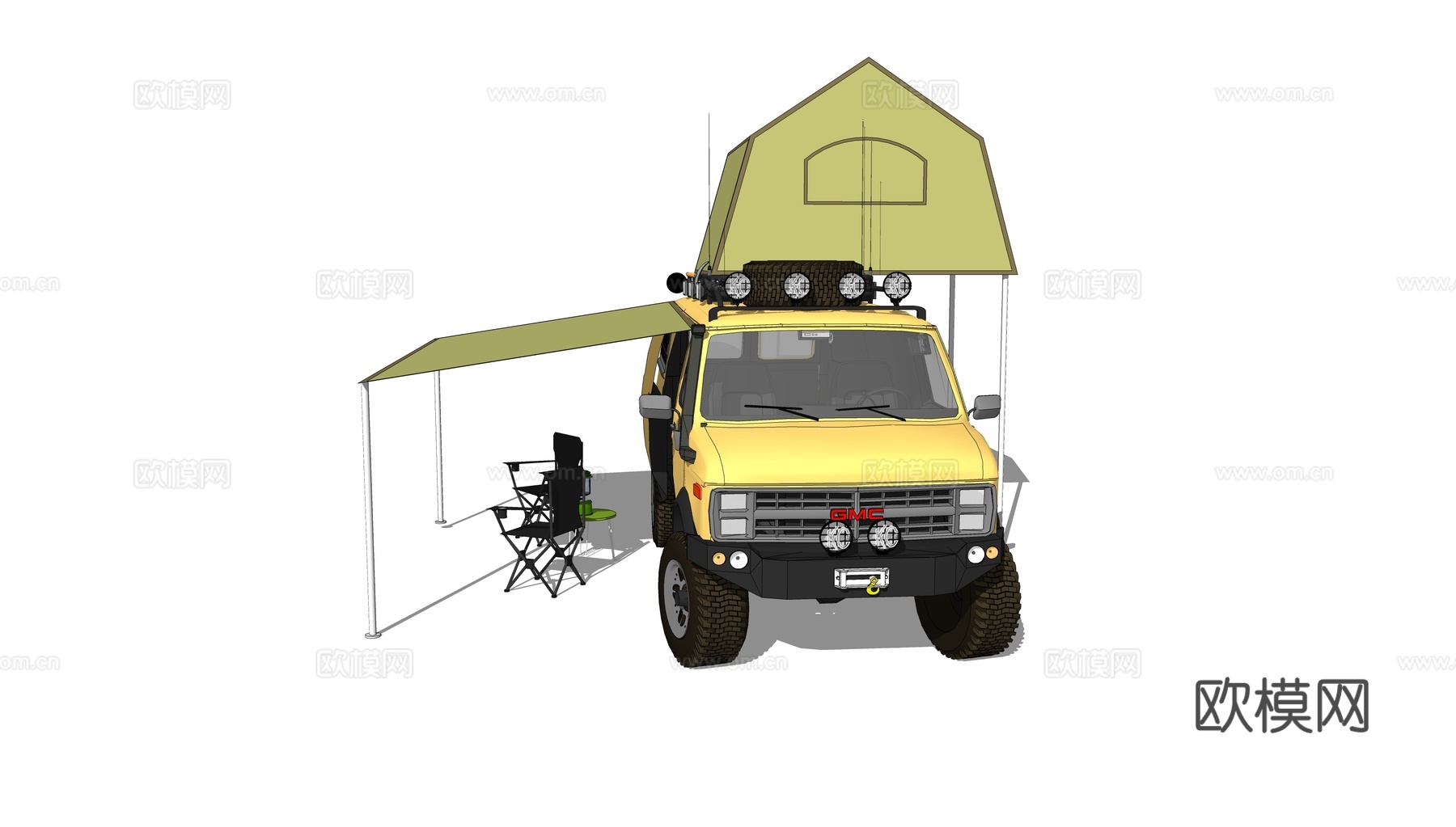 现代房车露营车旅居车su模型下载