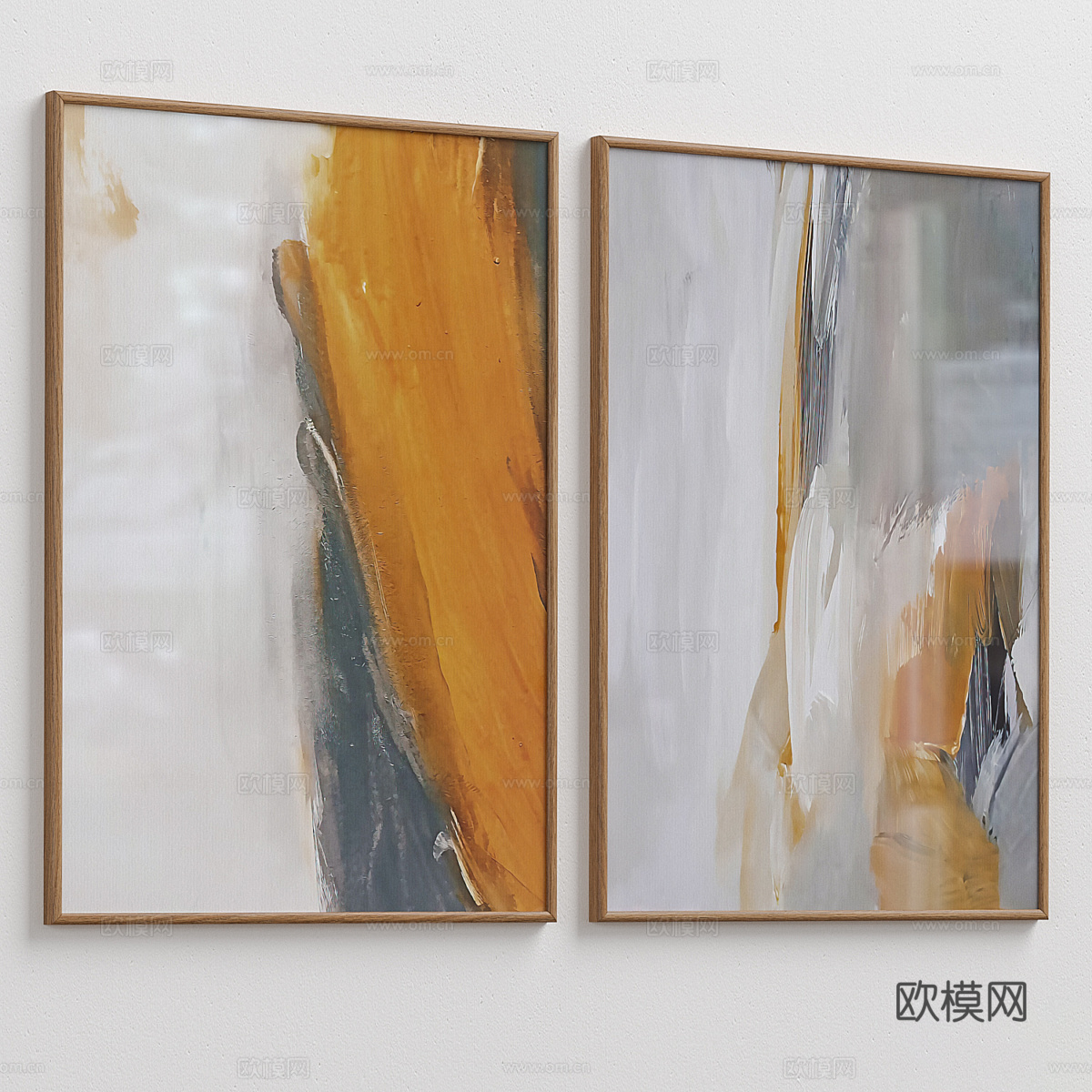 现代意式轻奢装饰挂画3d模型