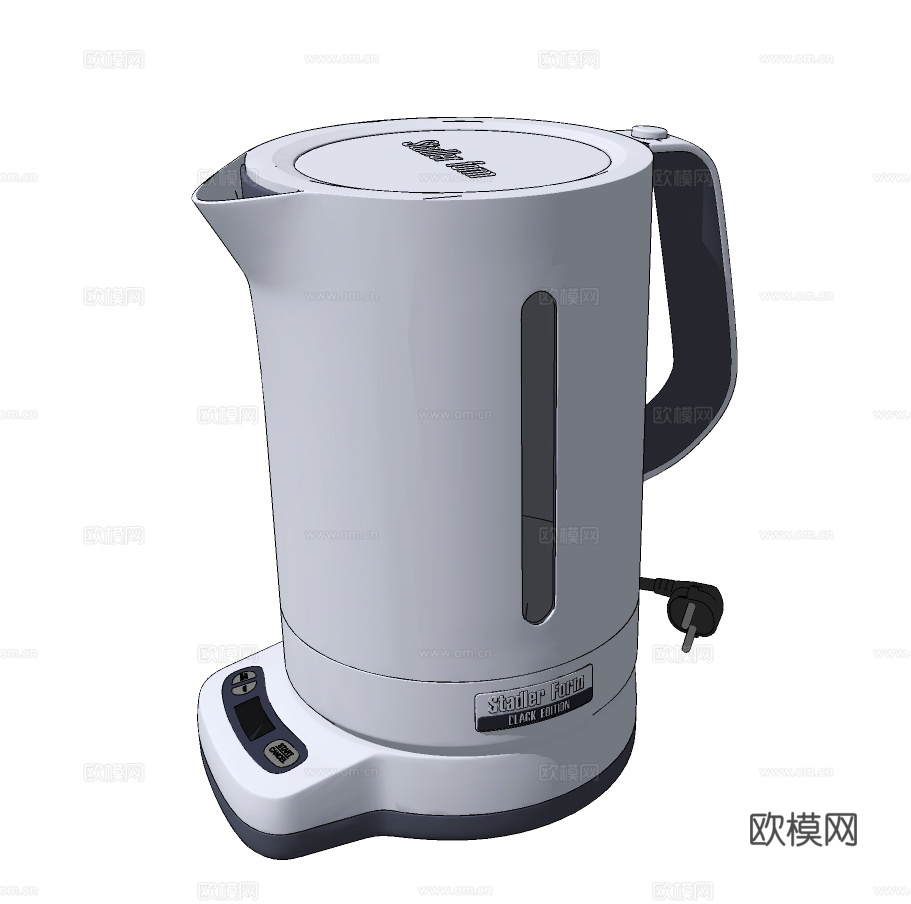 现代不锈钢电水壶su模型下载
