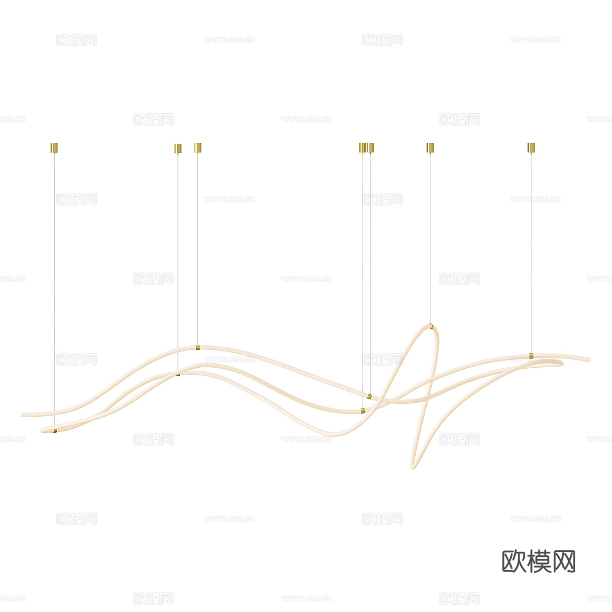 现代极简线性装饰吊灯3d模型