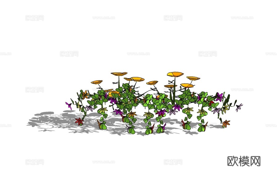 现代绿植花草su模型下载