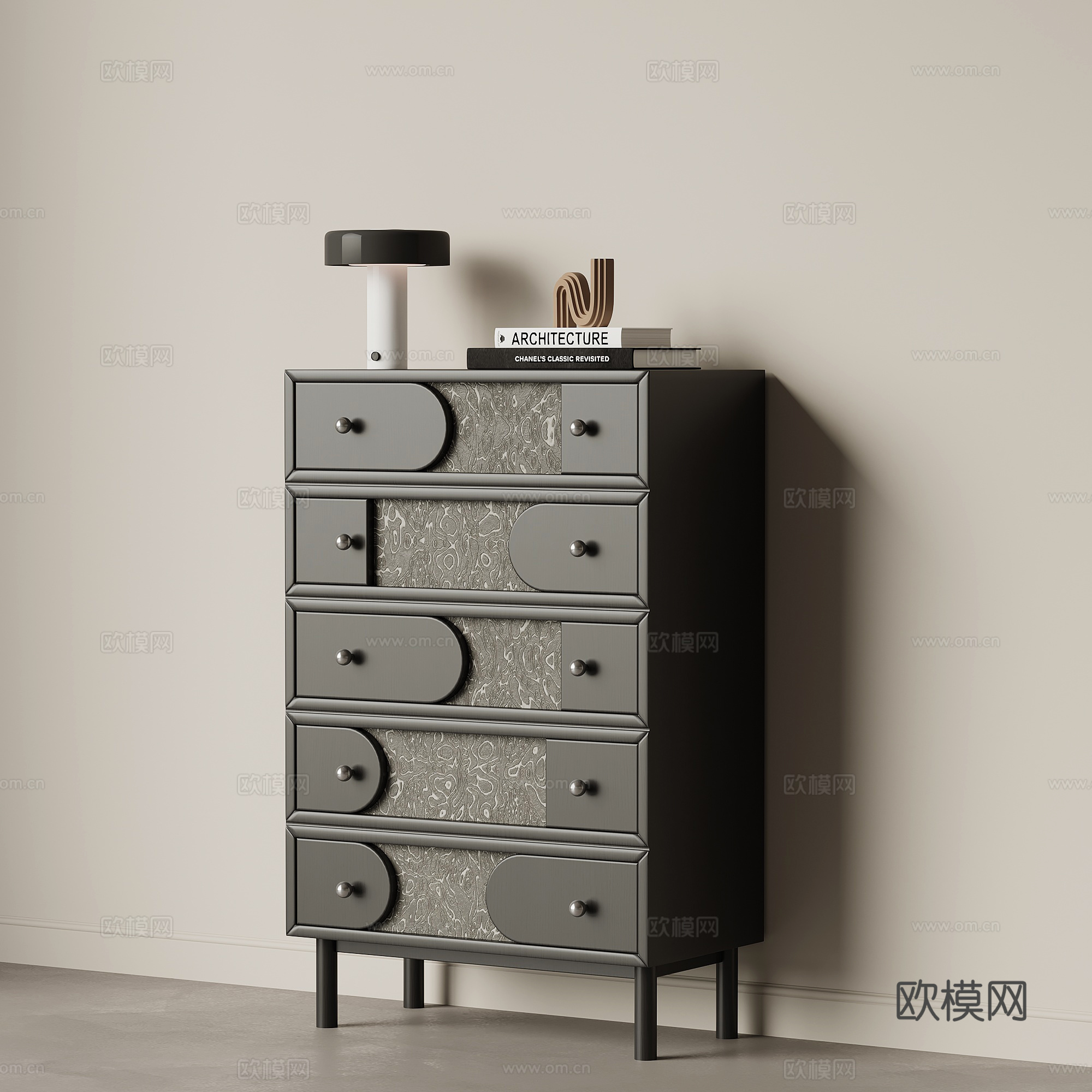 现代意式斗柜 边柜 玄关柜su模型