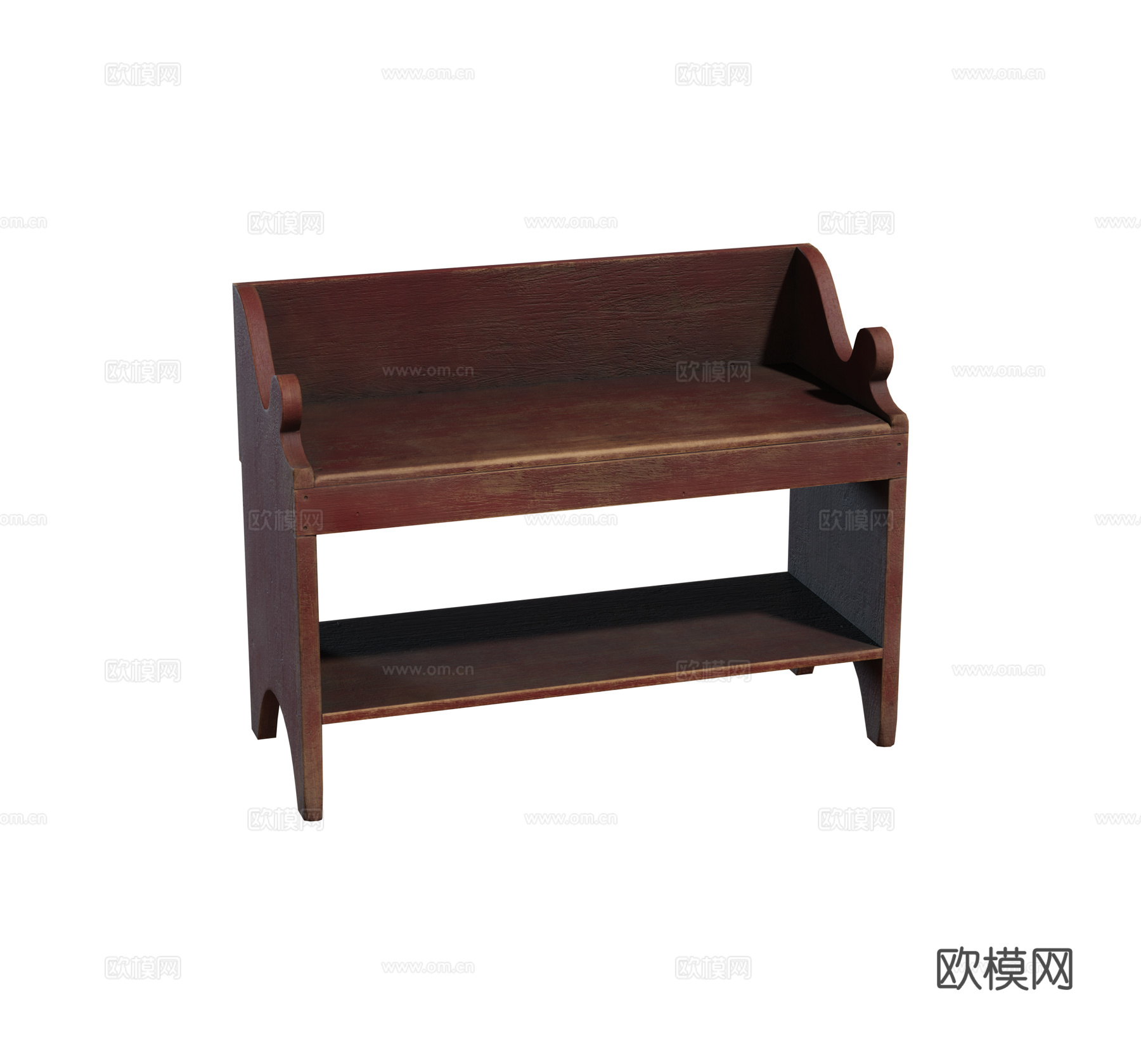 复古长凳 彩绘长凳 坐凳su模型
