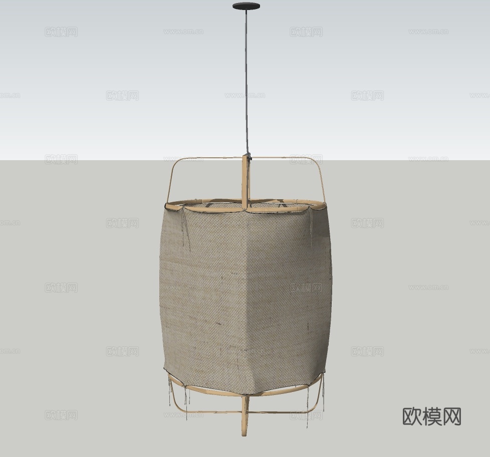 现代布艺吊灯su模型下载