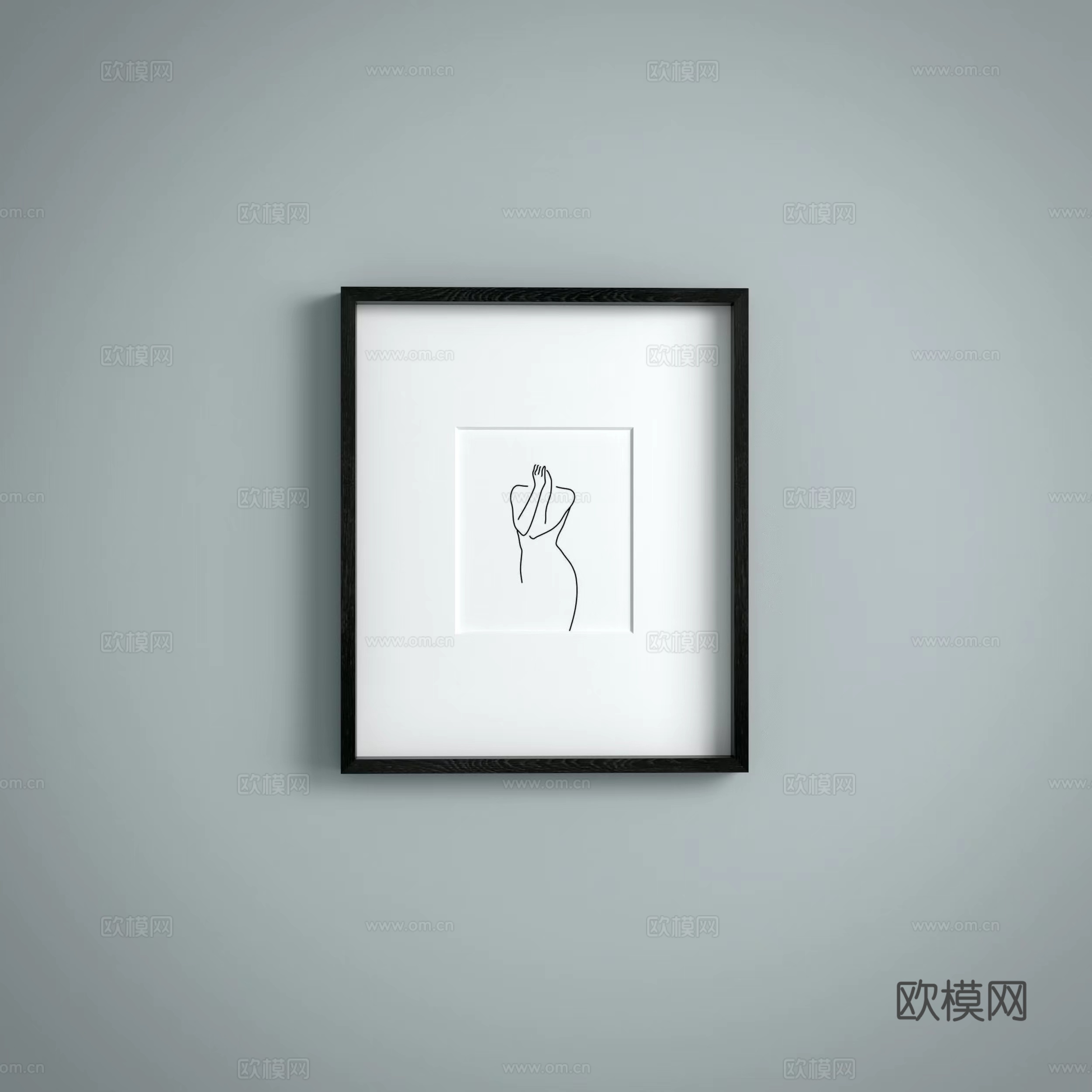 现代抽象艺术挂画su模型下载