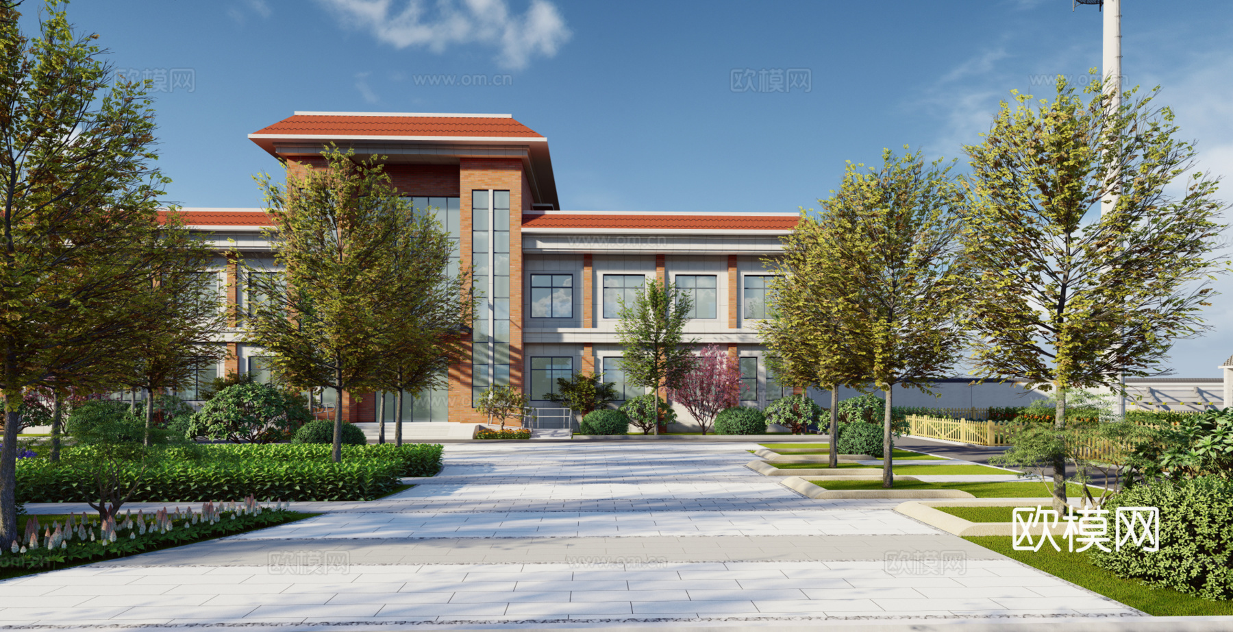 现代办公楼建筑外观su模型下载