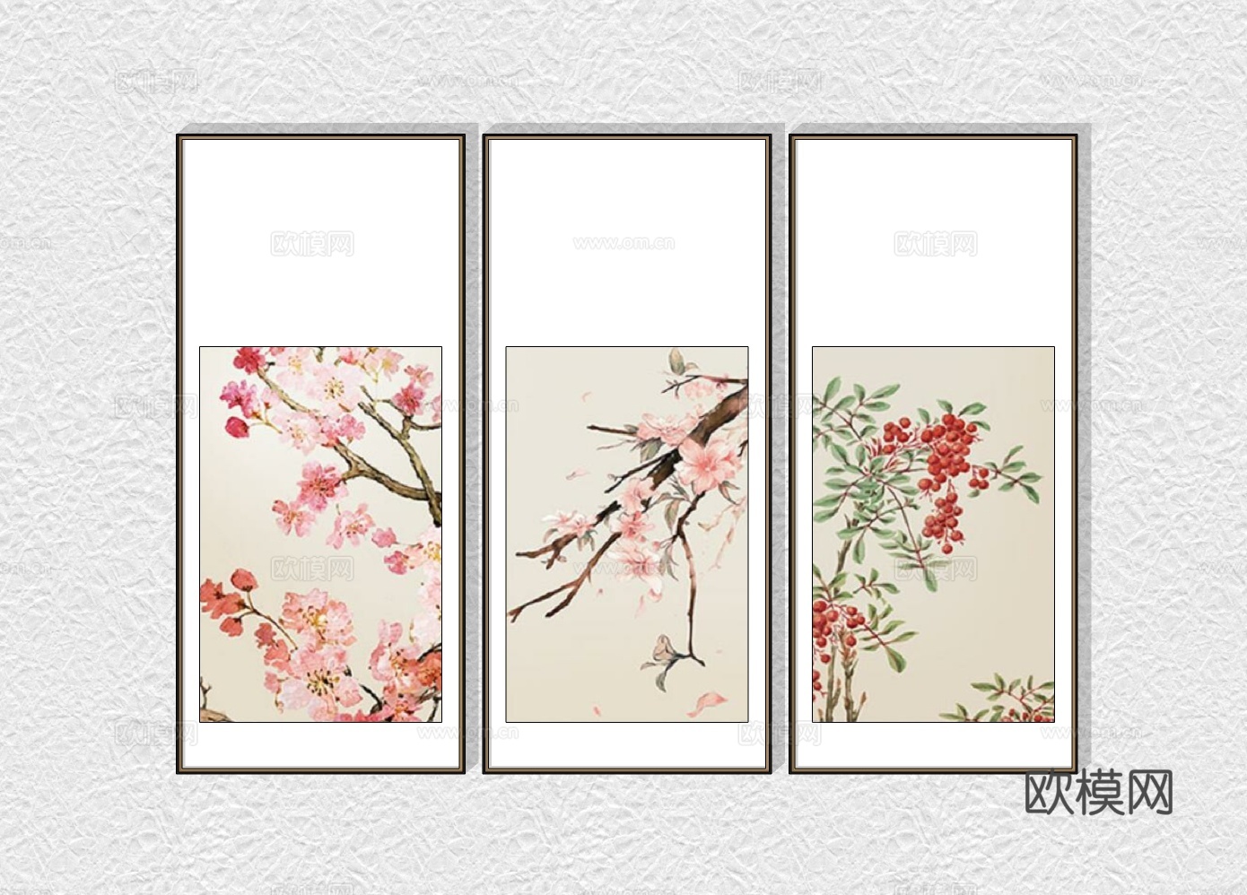 新中式装饰画挂画su模型下载