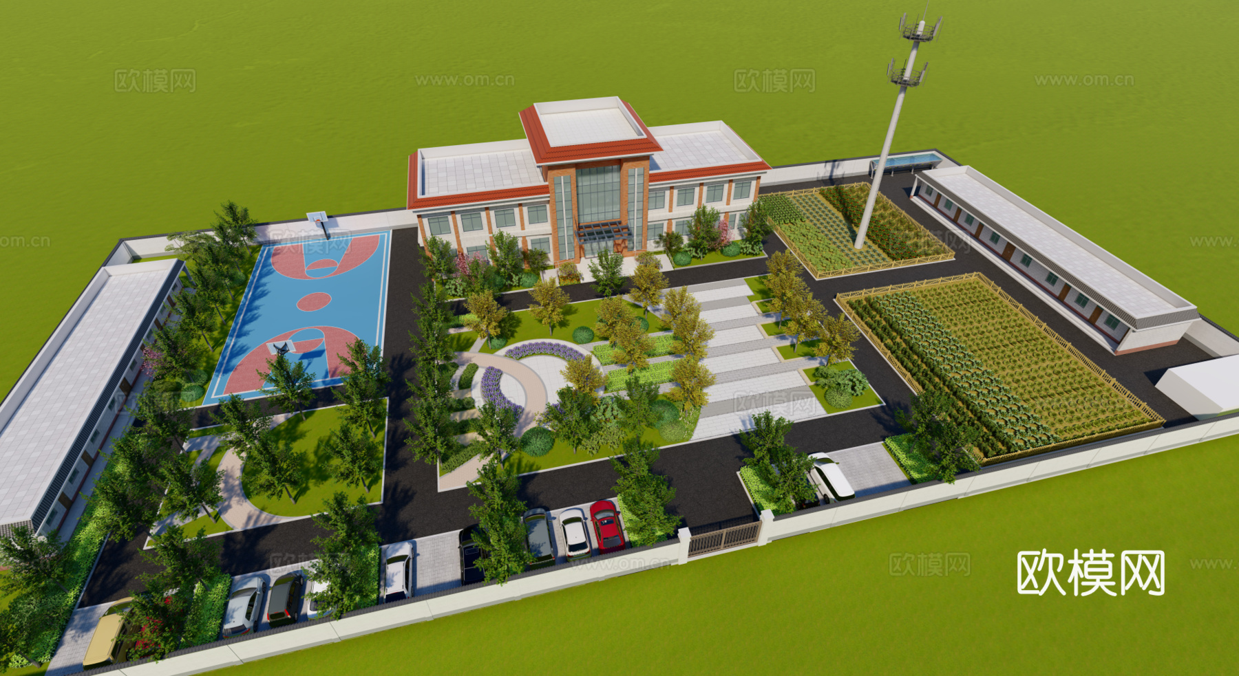 现代办公楼建筑外观su模型下载