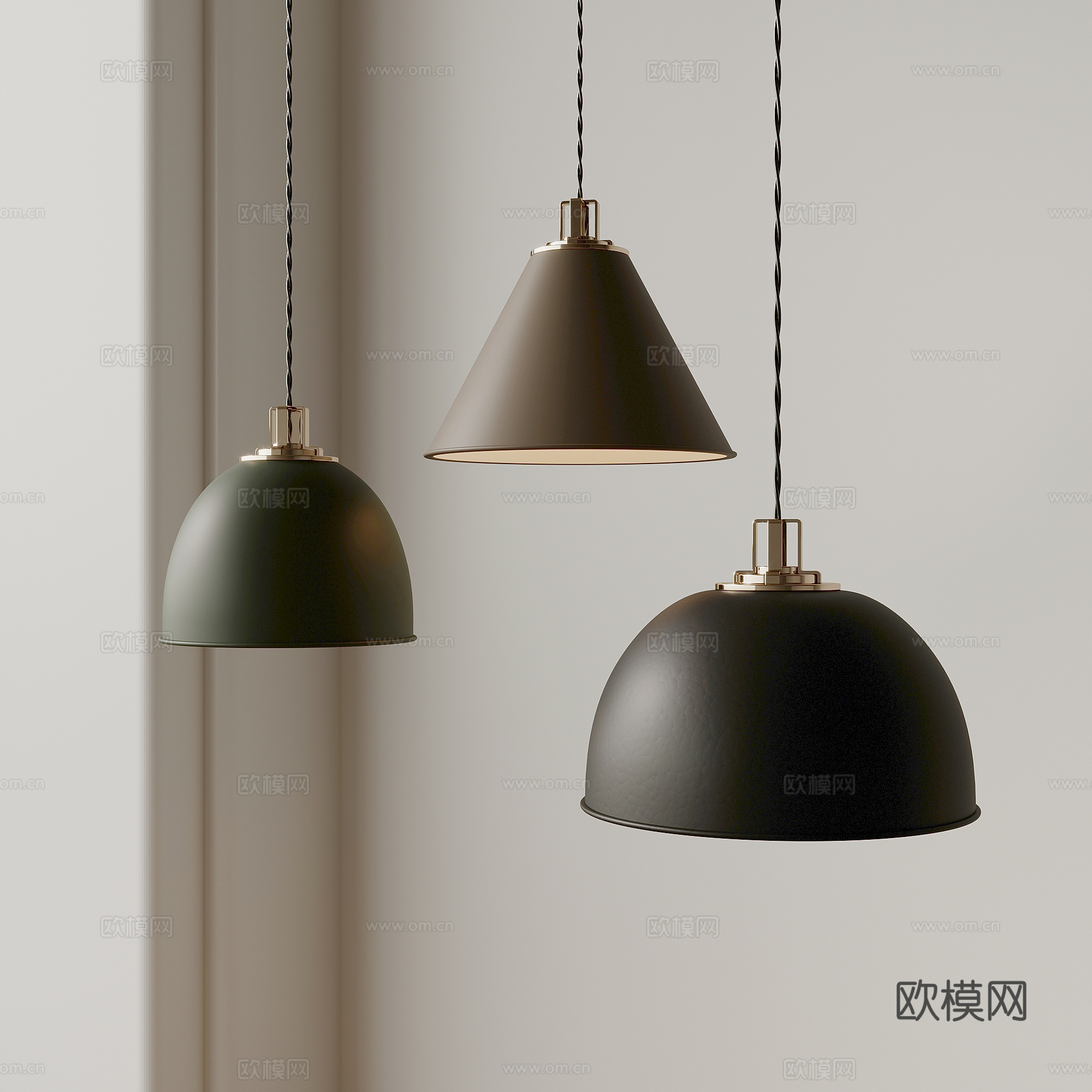 现代简约小吊灯 鱼线吊灯su模型