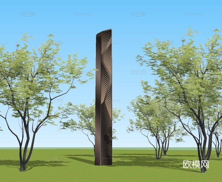 现代指示牌标示牌su模型下载