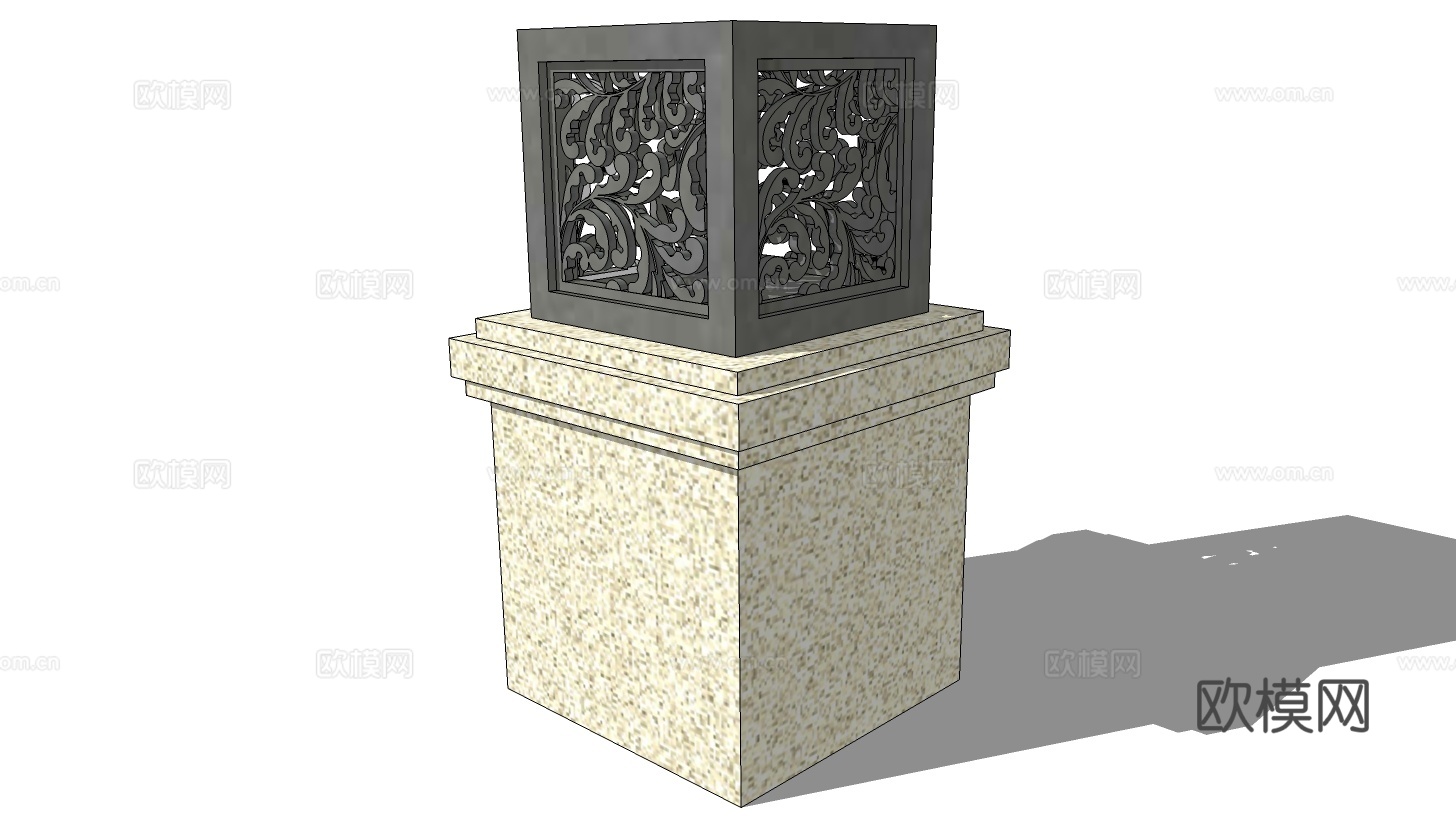 新中式庭院景观灯su模型下载下载