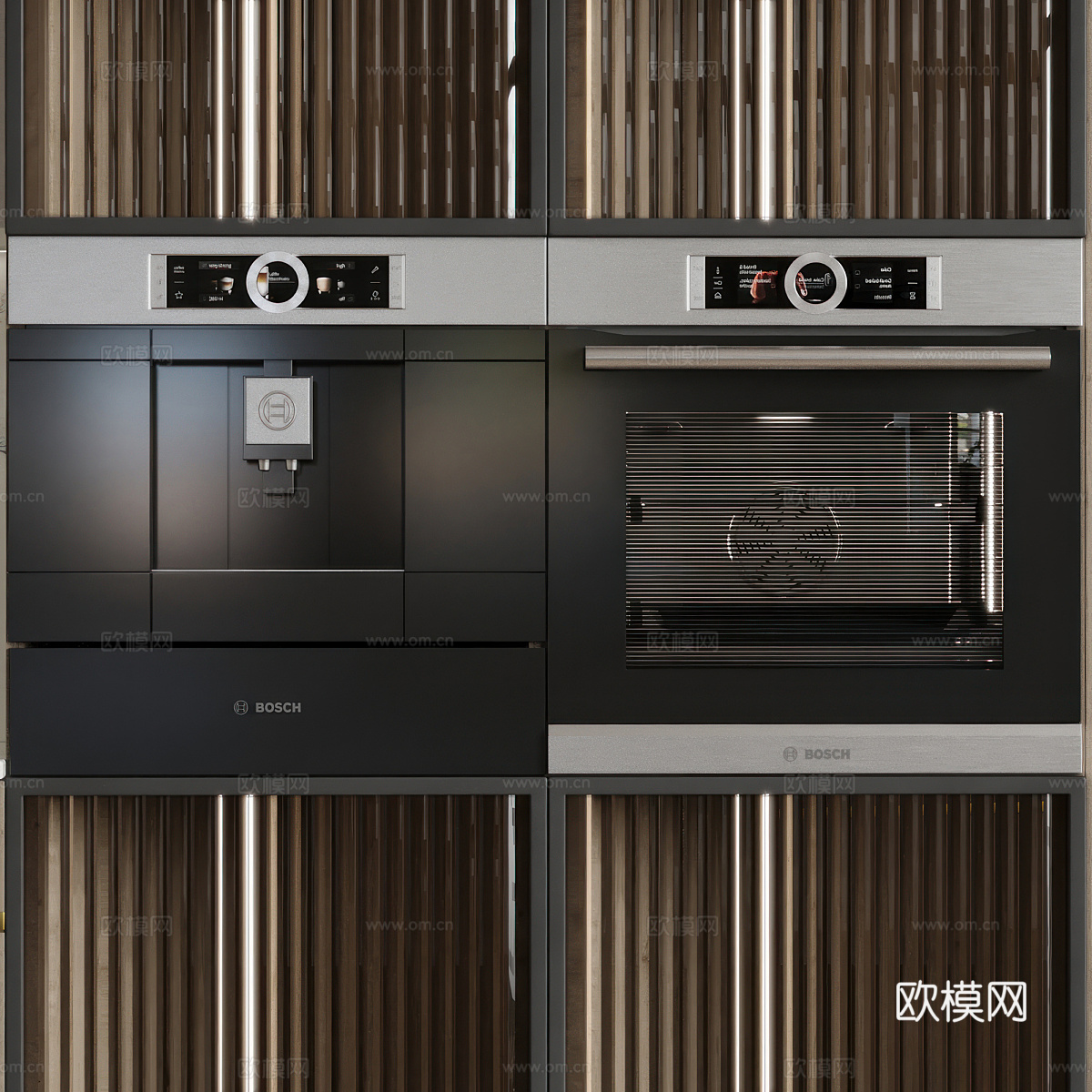 现代意式极简橱柜 岛台3d模型