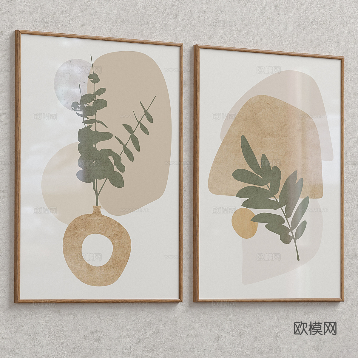 现代意式装饰挂画3d模型