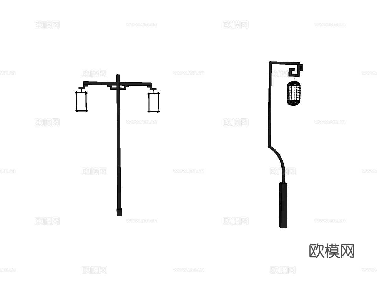 现代路灯su模型下载