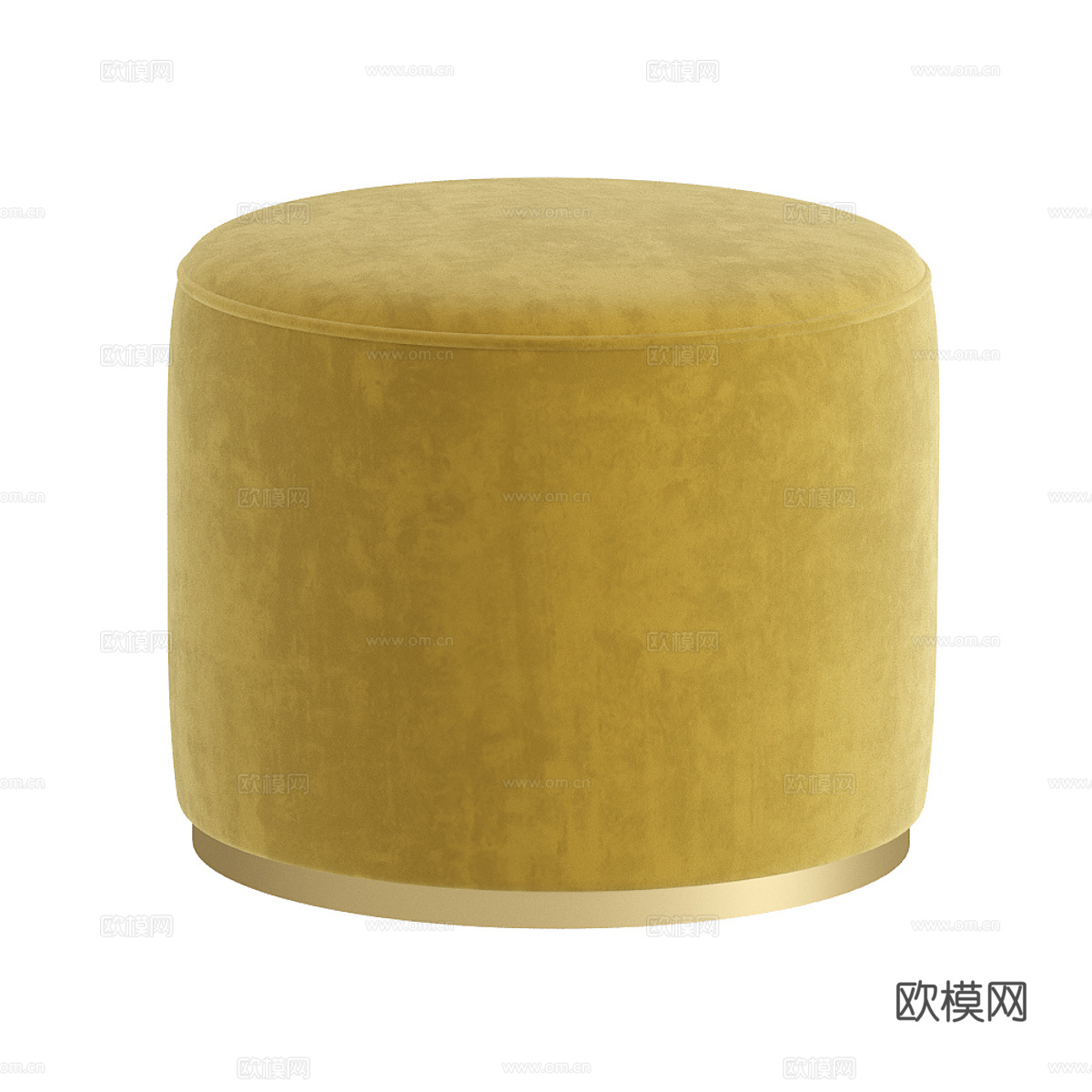 现代意式布艺圆凳3d模型