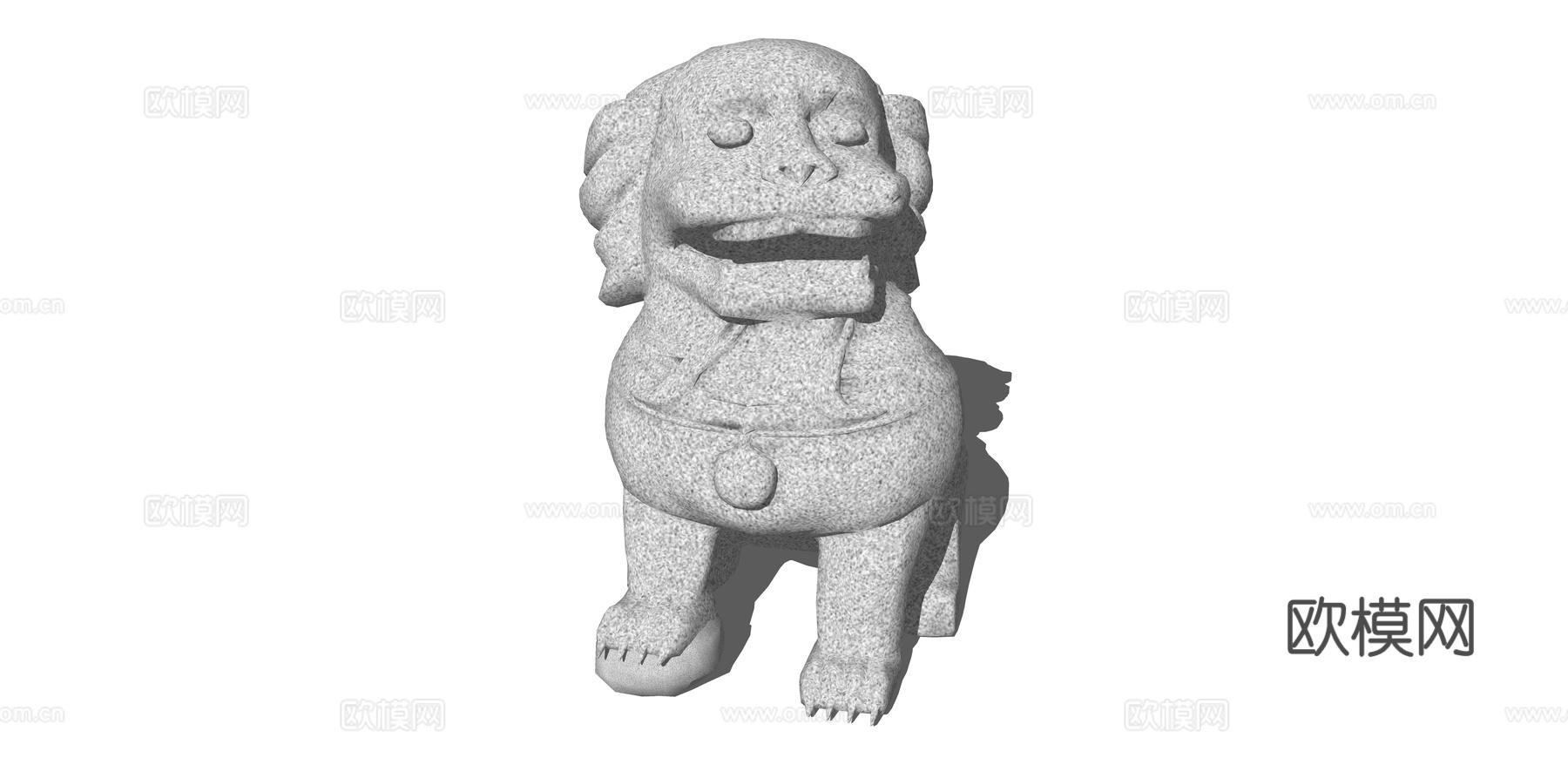 现代幼狮子雕塑小品su模型下载