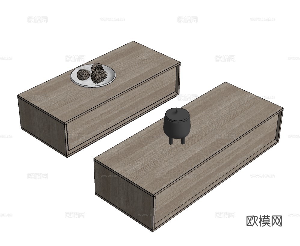 现代简约茶几su模型下载