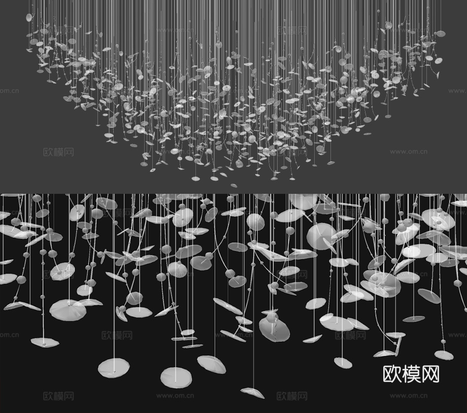 现代水晶艺术装饰灯su模型下载