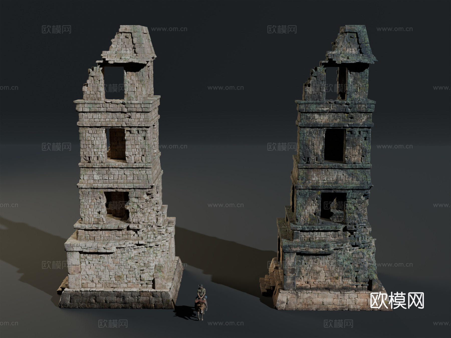 古代遗迹 废墟 神庙城堡遗迹 废墟城墙 失落之城遗迹su模型