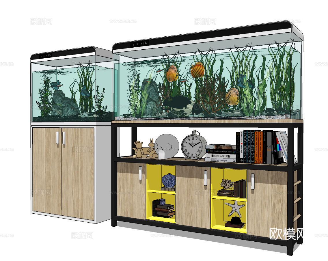 北欧水族玻璃鱼缸su模型下载
