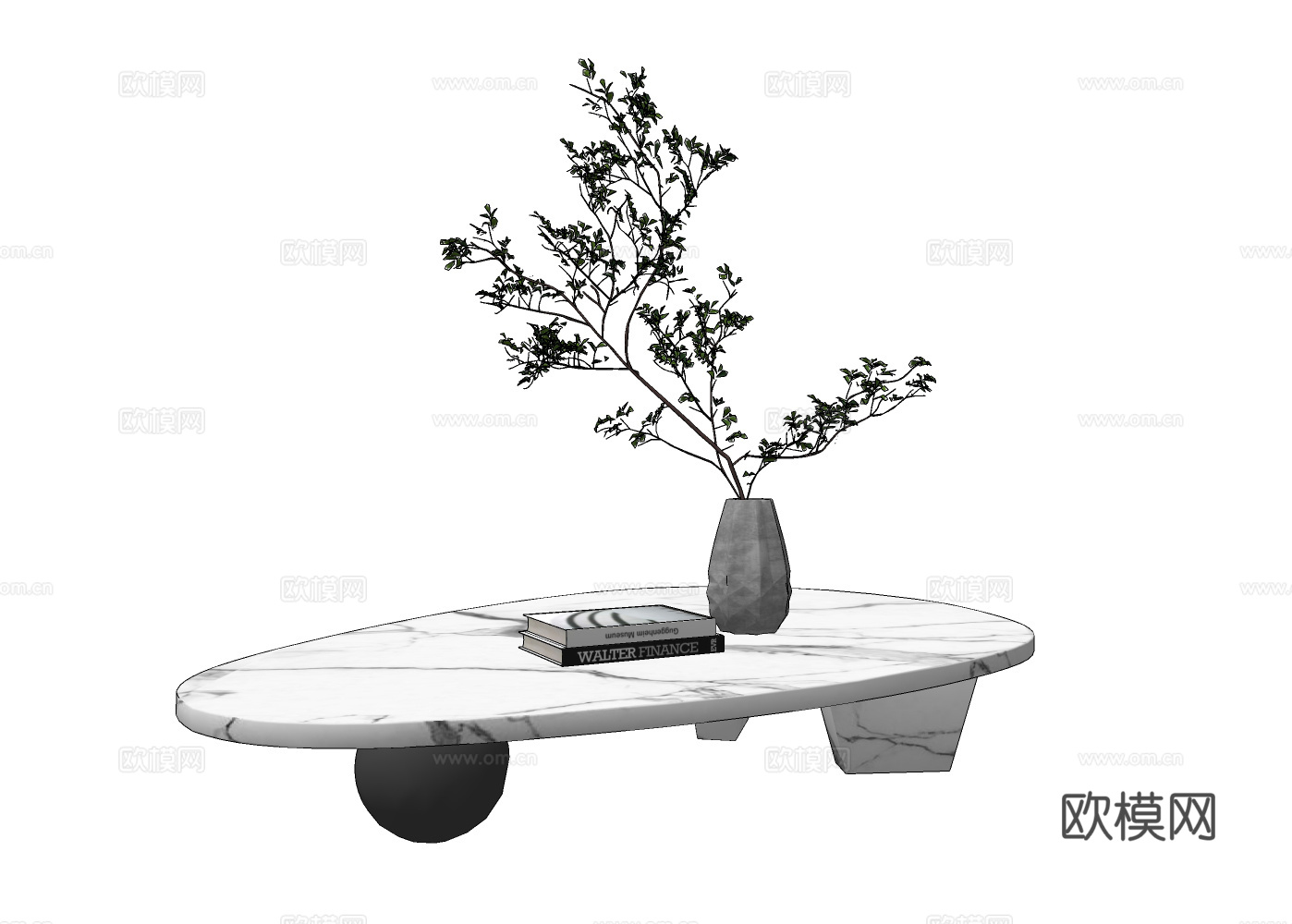 现代轻奢茶几su模型下载