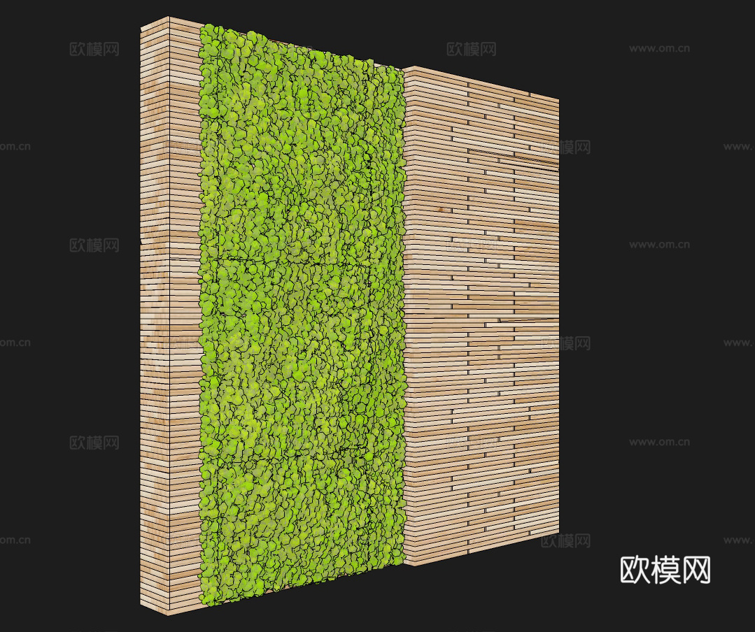 现代苔藓植物墙su模型下载