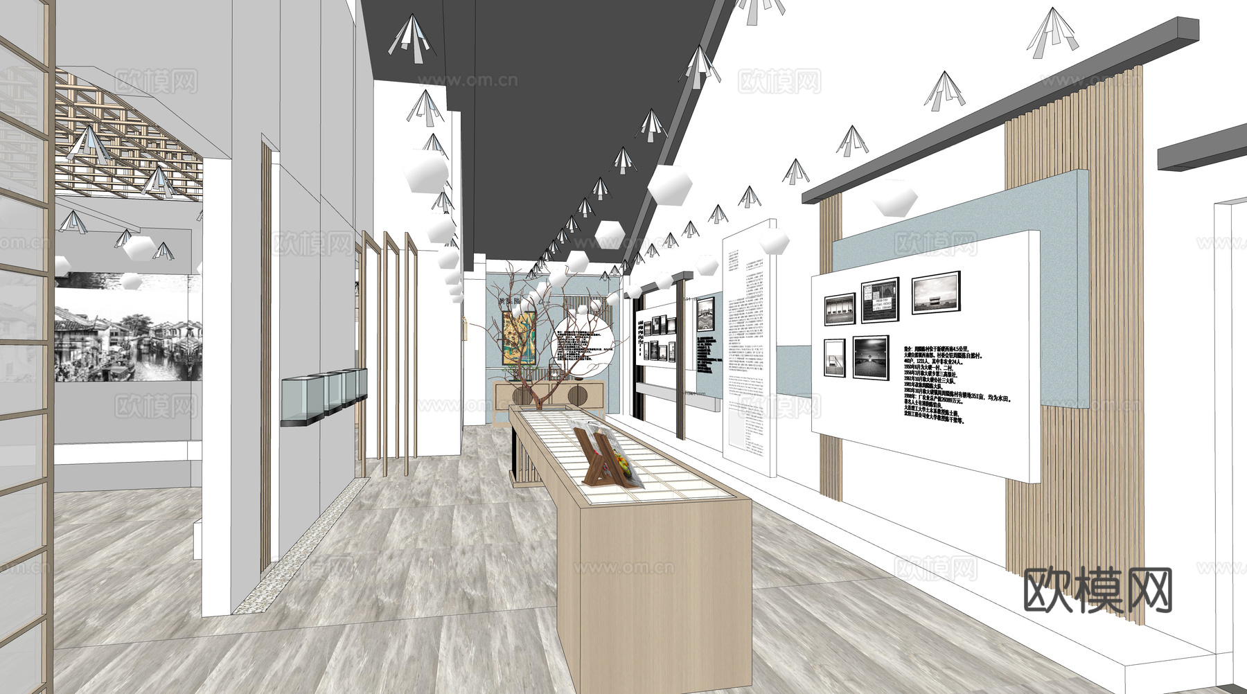 现代美术馆展览馆su模型下载