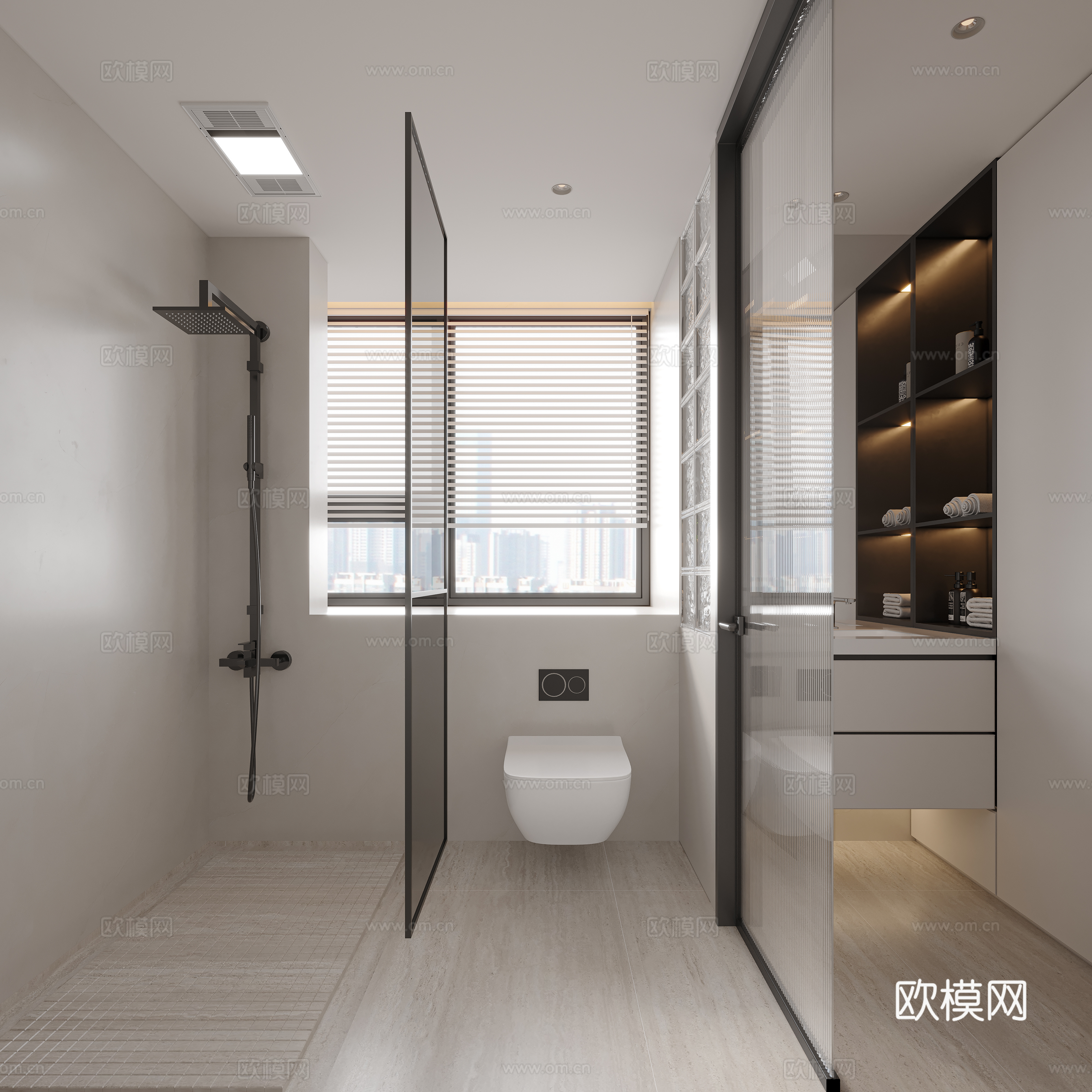 意式极简卫生间3d模型