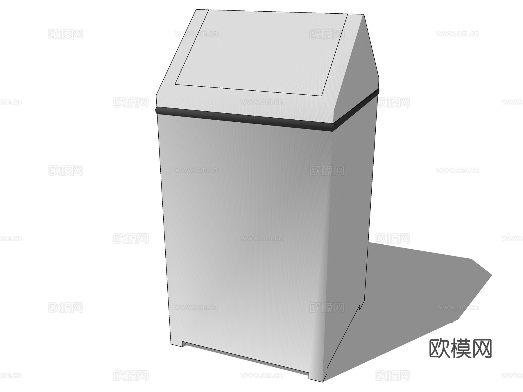 现代翻盖垃圾桶su模型下载