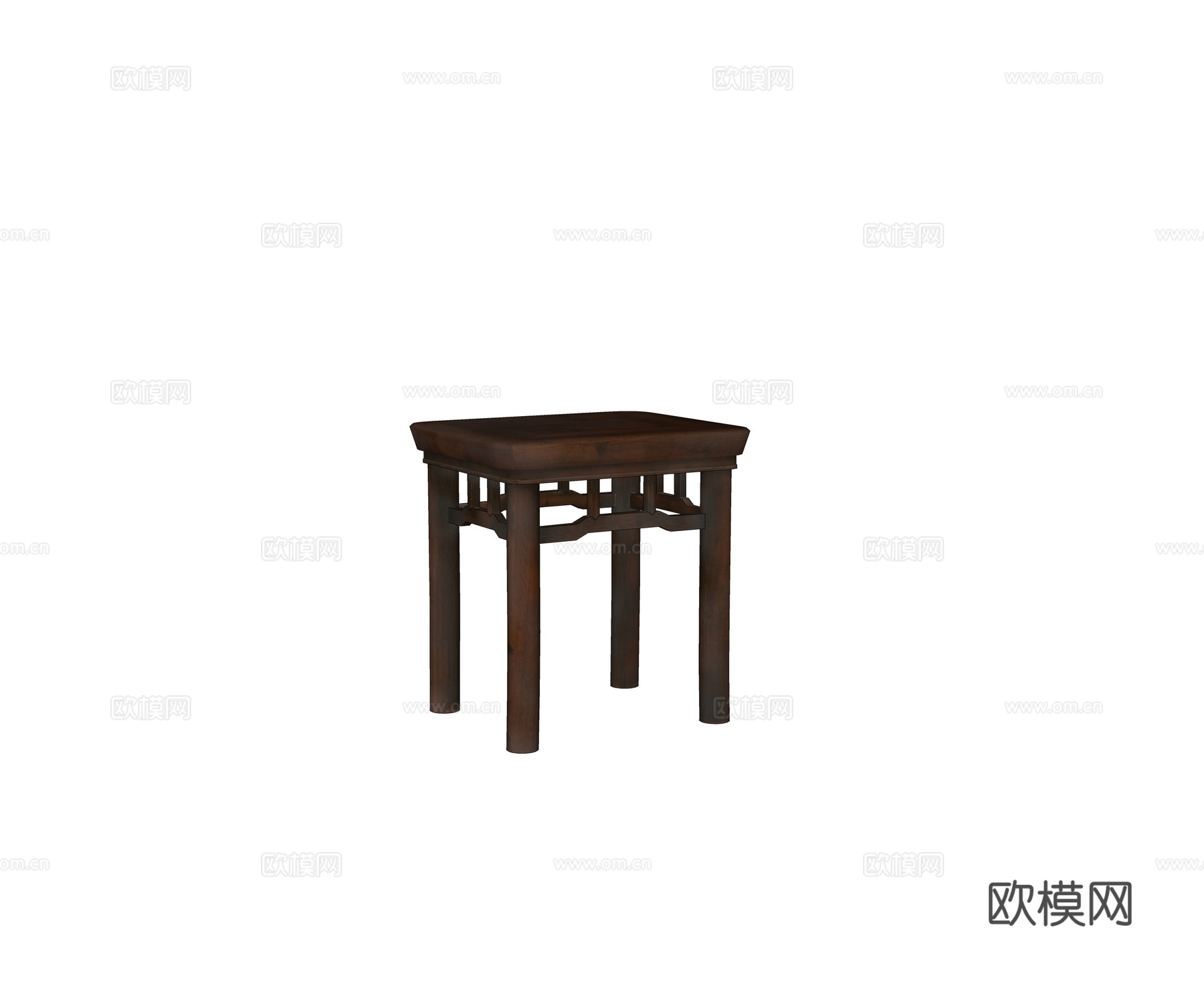 中式红木家具 黄花梨木坐凳 八仙桌餐凳 凳子su模型