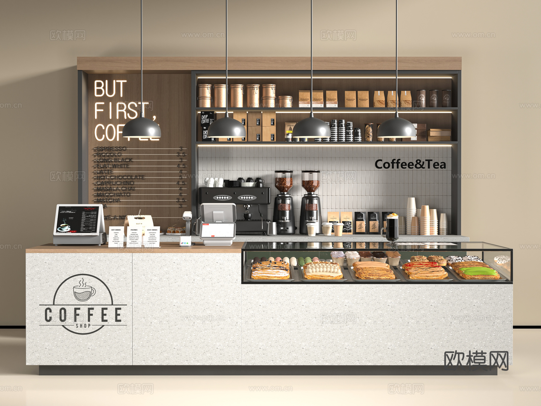 现代面包店3d模型