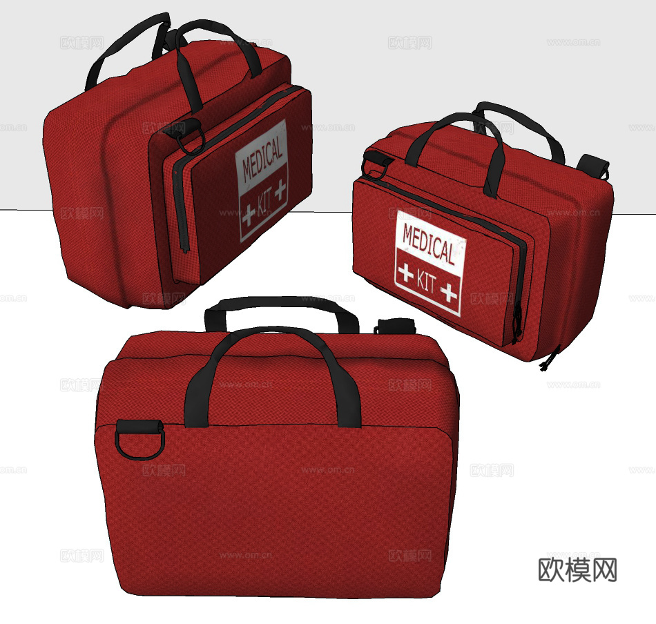 现代急救包医疗器材su模型下载