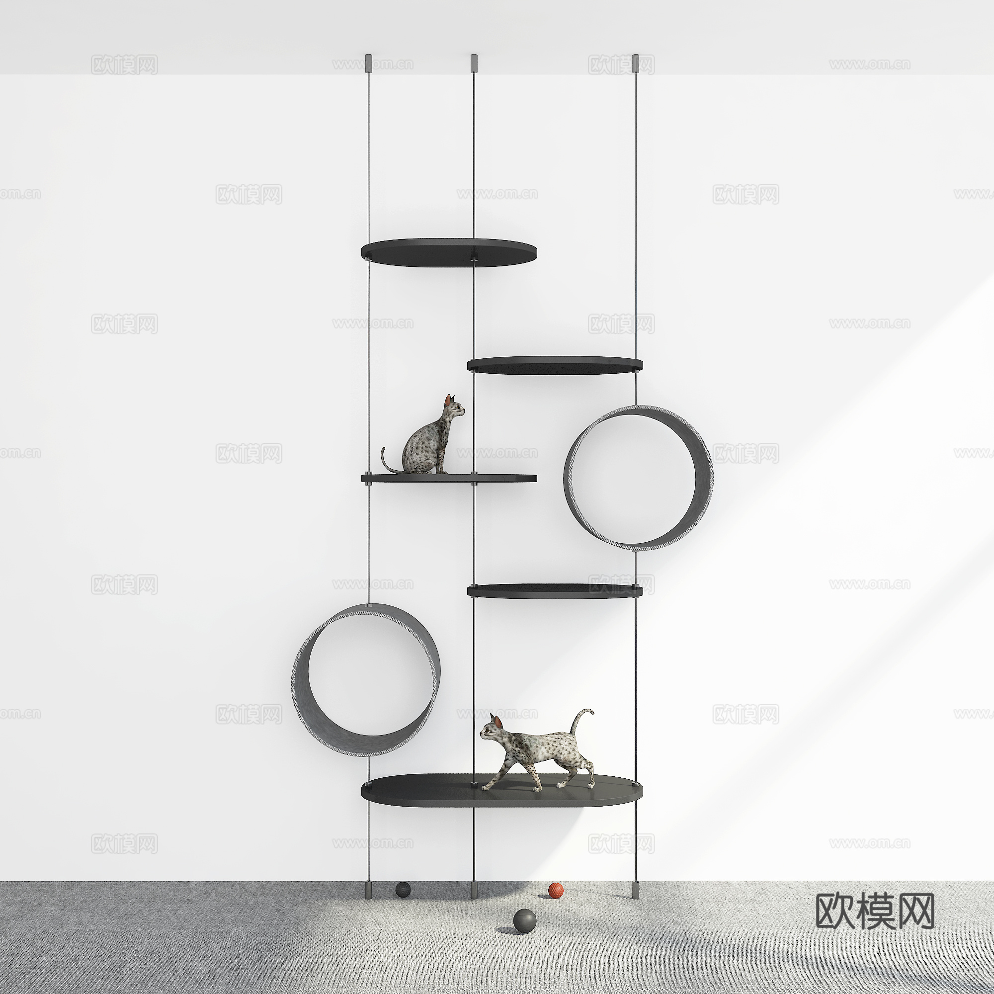 现代猫爬架3d模型