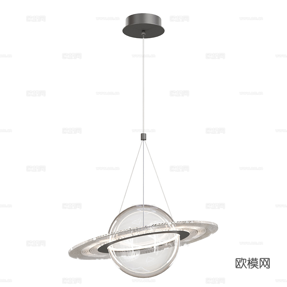 现代轻奢极简宇宙装饰玻璃吊灯3d模型