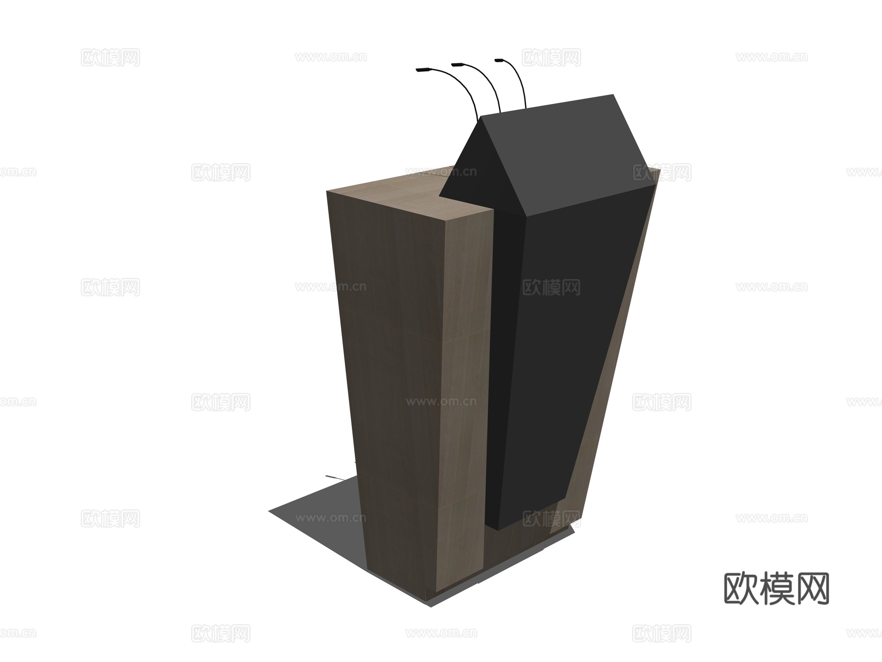 现代讲台su模型下载