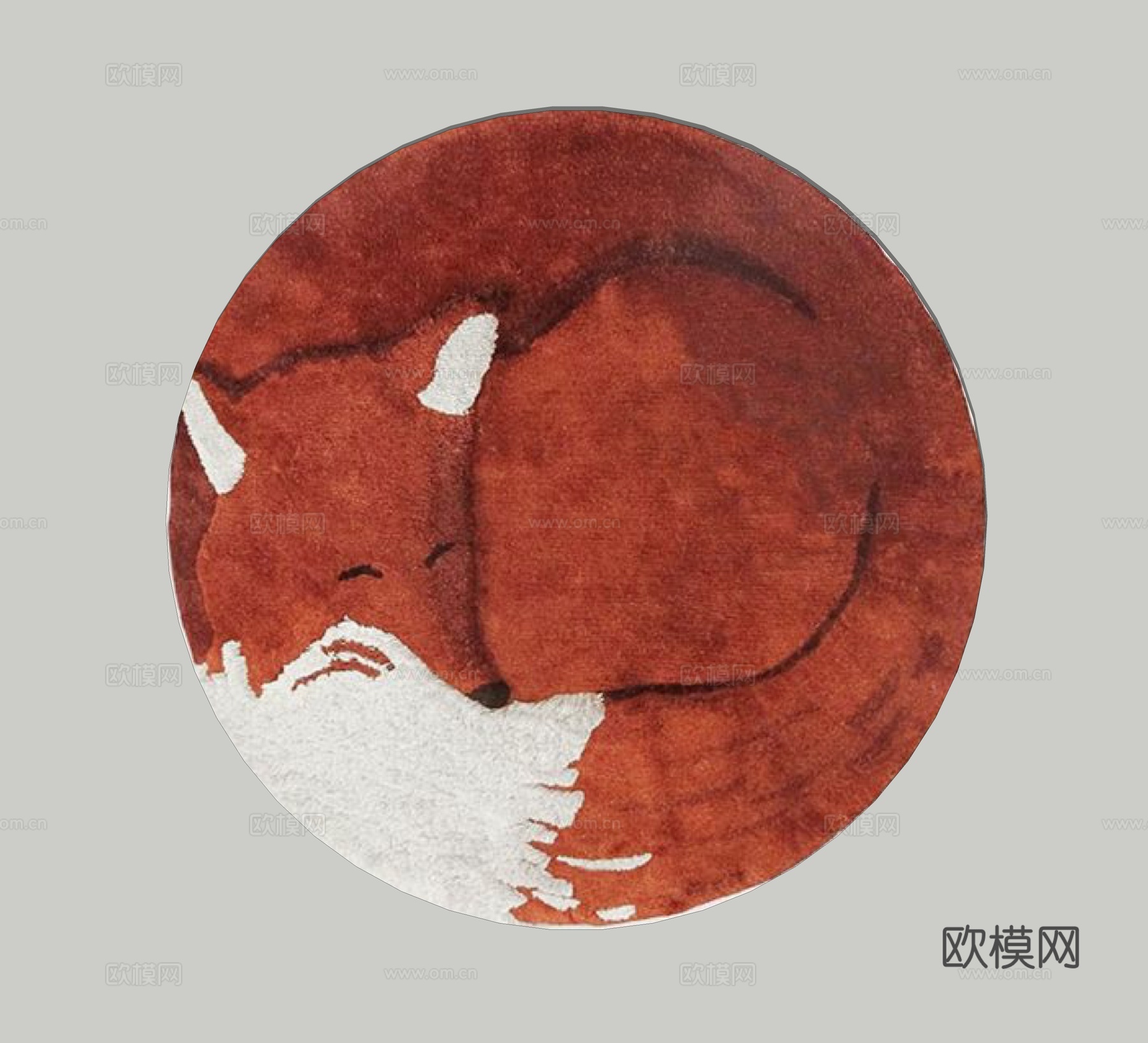 现代圆形艺术地毯su模型下载