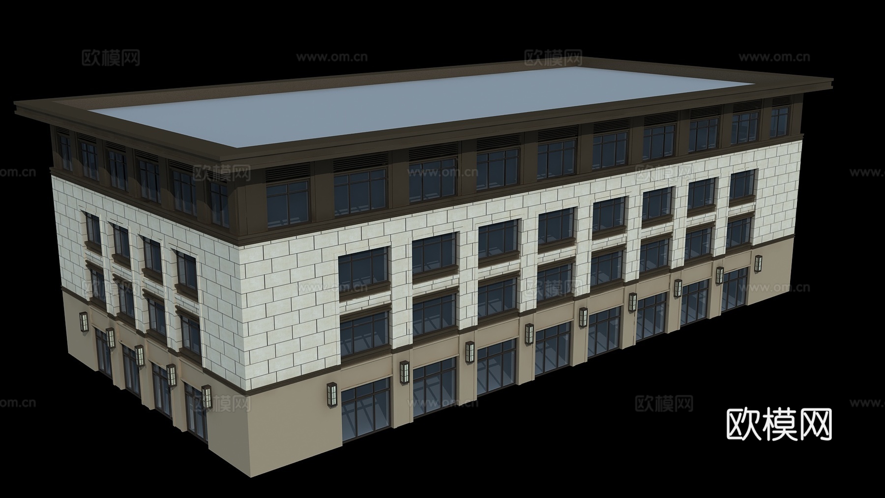 现代办公楼建筑外观su模型下载