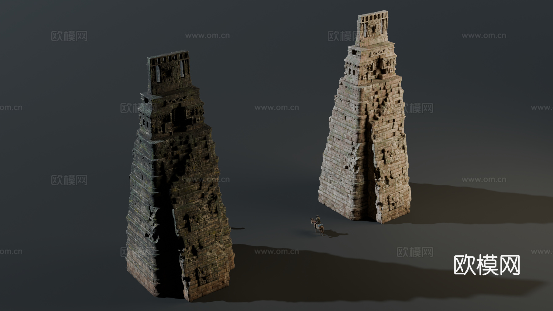 古代遗迹 废墟 神庙城堡遗迹 废墟城墙 失落之城遗迹su模型